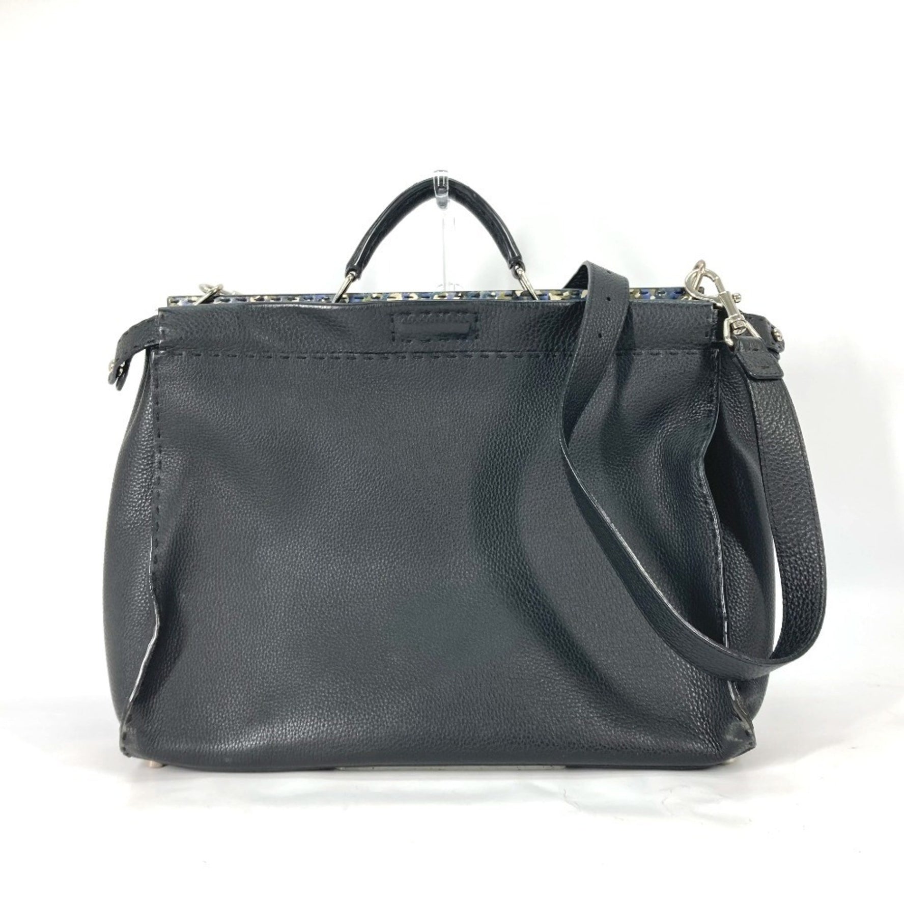 FENDI Selleria Peekaboo Handbag, Shoulder Bag, Business Leather, Black