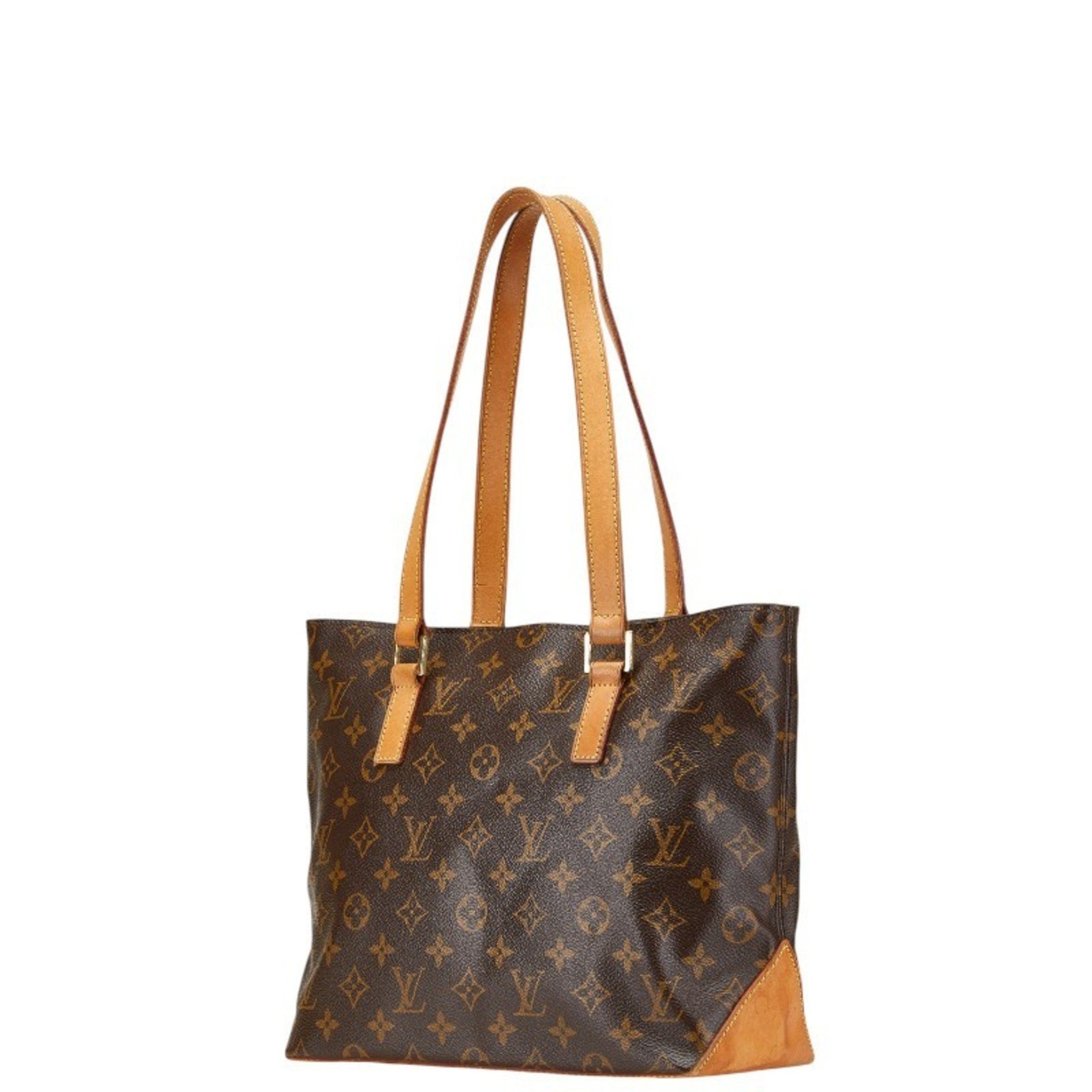 Louis Vuitton Monogram Cabas Piano Handbag Tote Bag Brown Leather
