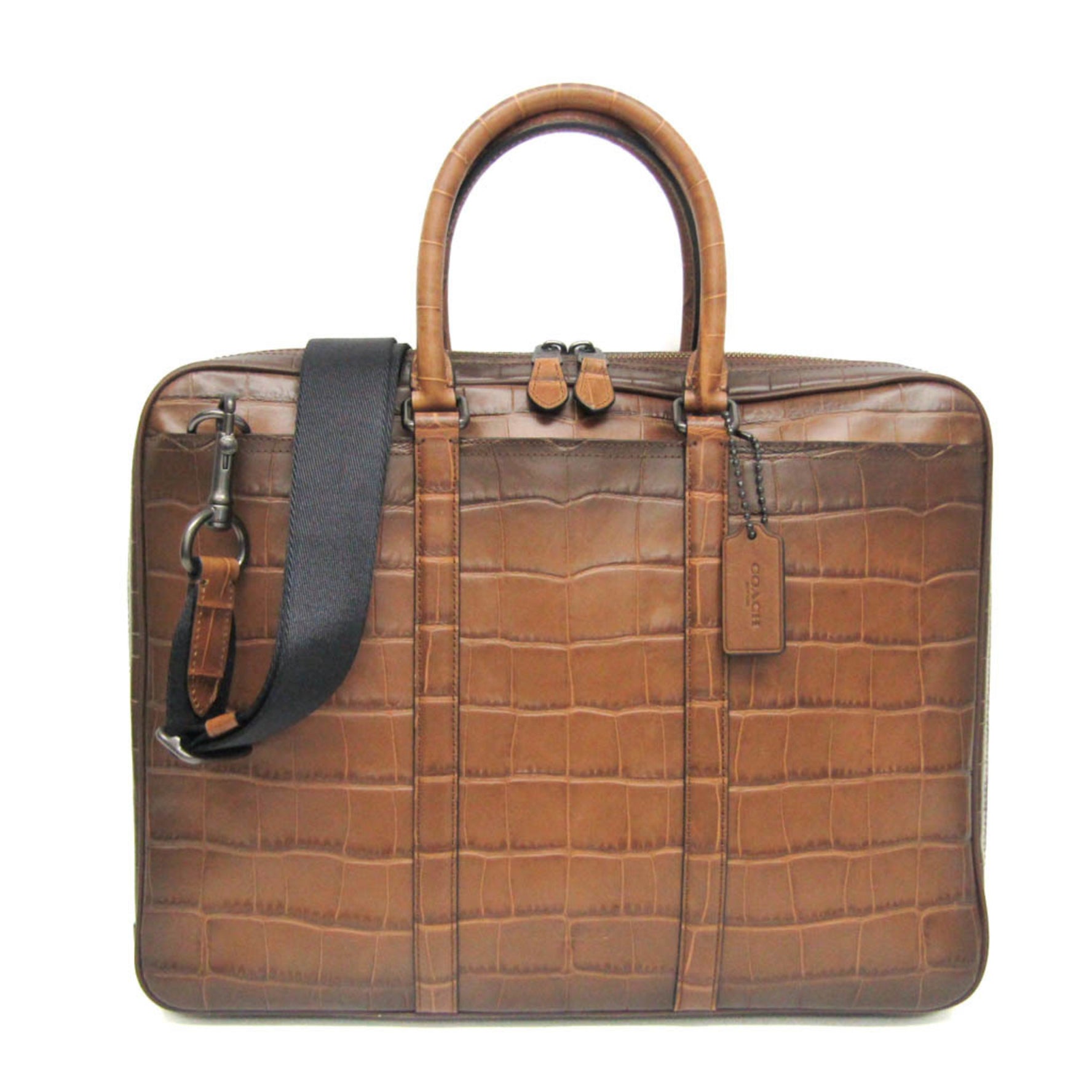 Coach Metropolitan Slim Leather Briefcase,Handbag,Shoulder Bag Dark Brown