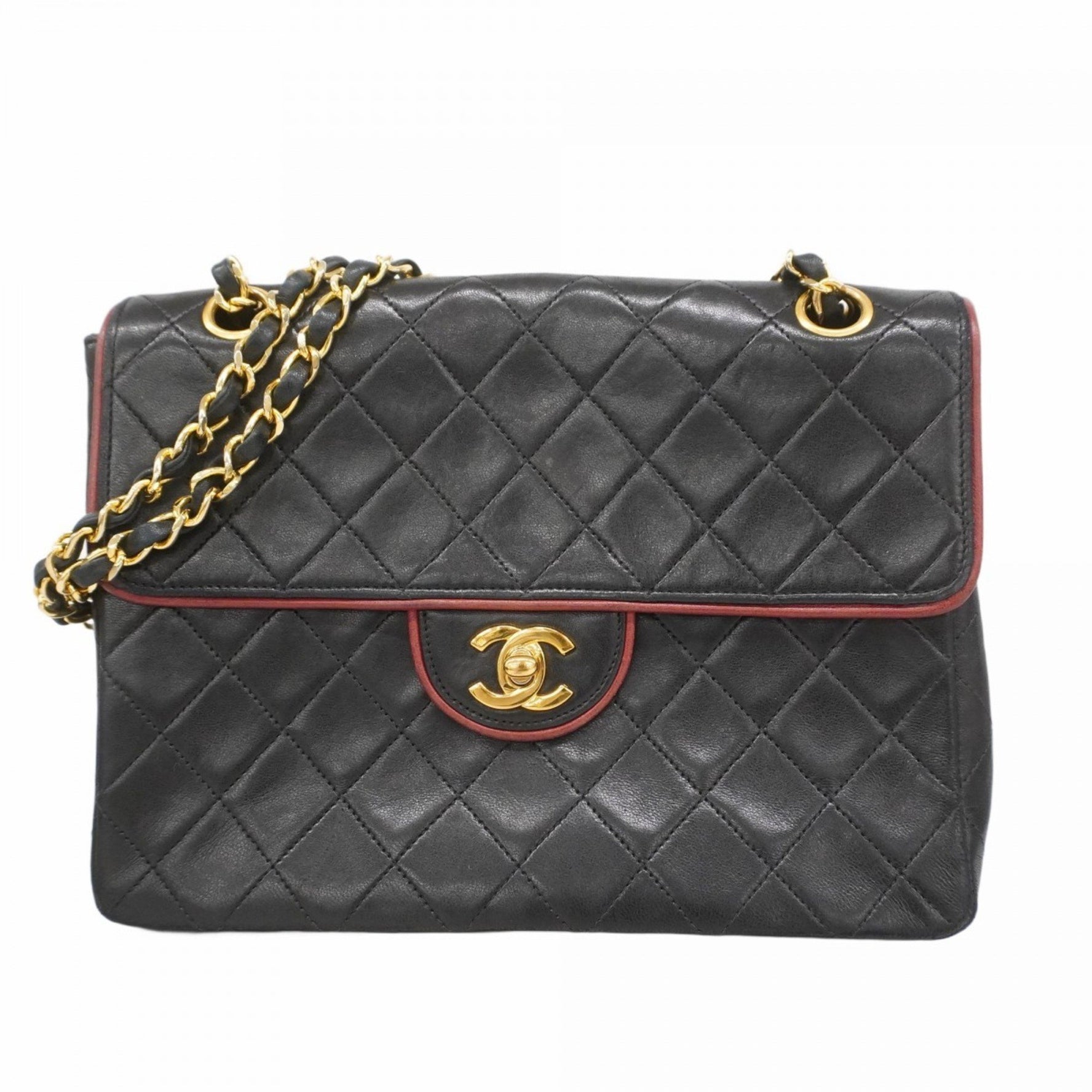 Chanel Shoulder Bag Matelasse W Chain Lambskin
