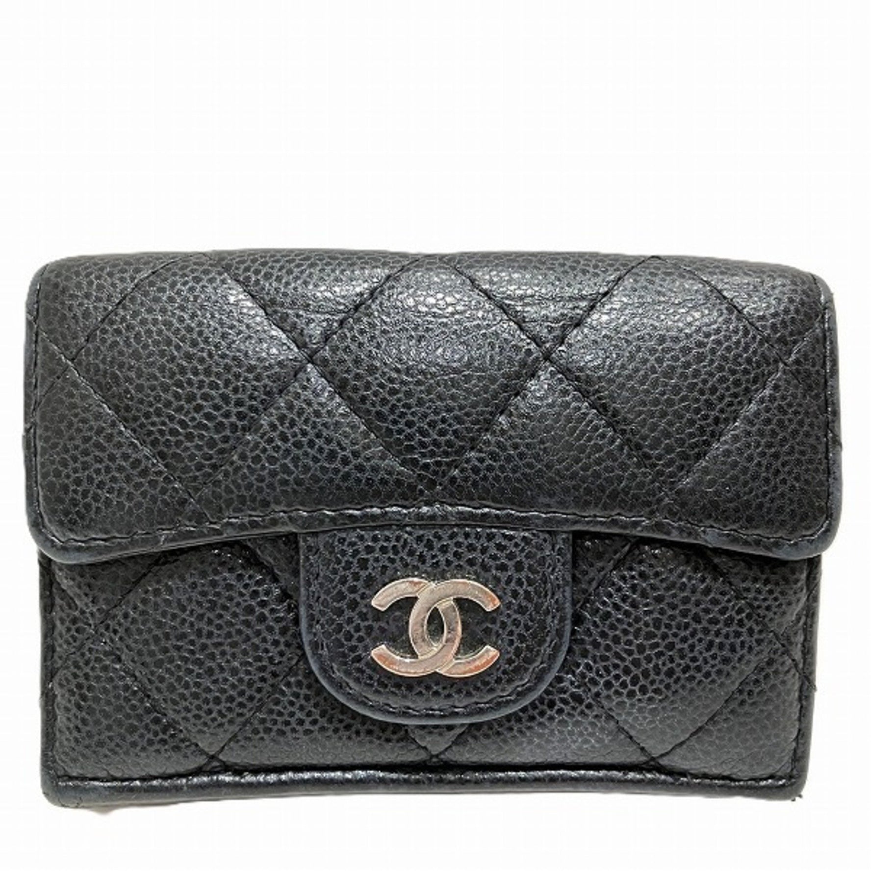 CHANEL Matelasse Coco Mark Compact Wallet Tri-fold