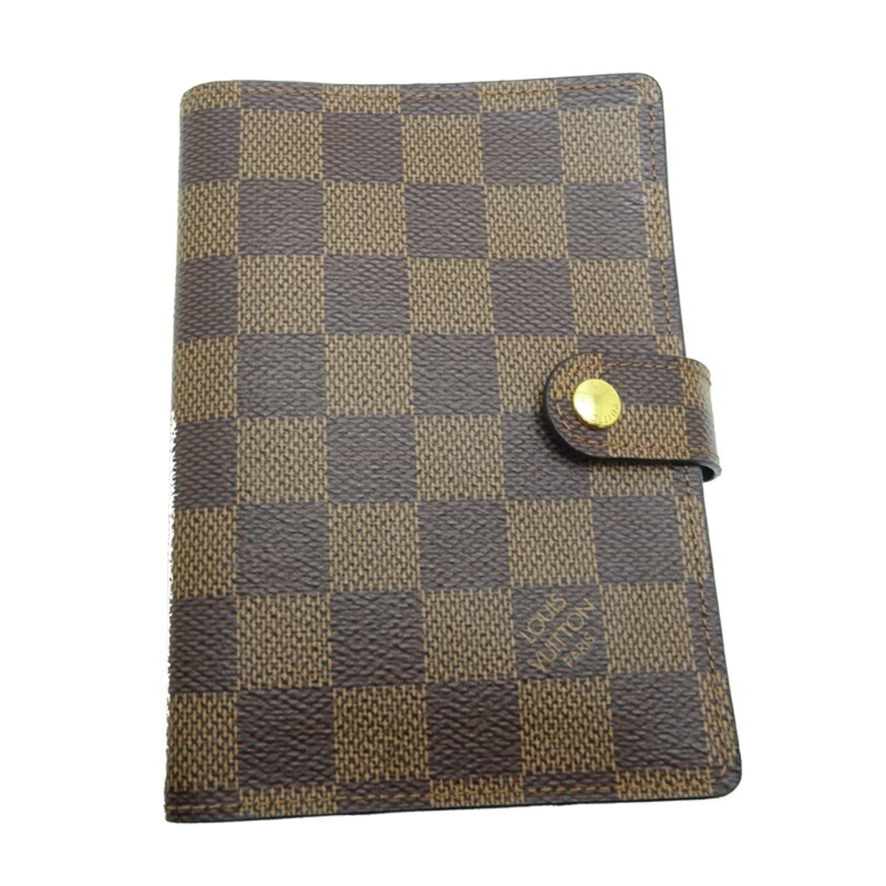Louis Vuitton Agenda PM Initials "A.T" Enter Ladies' Men's Notebook Cover Damier Ebene (Brown)