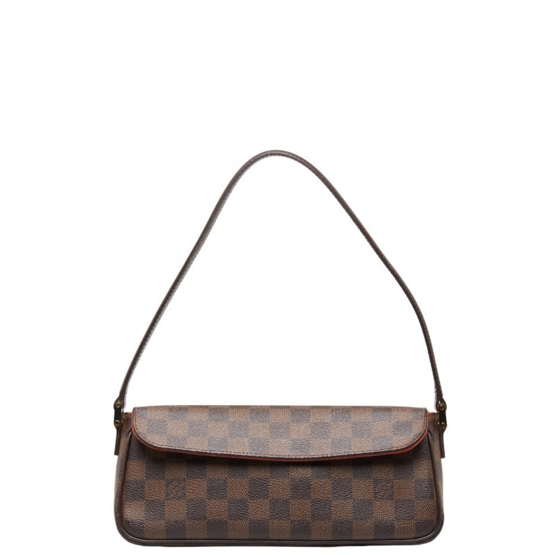 Louis Vuitton Damier Recoleta Shoulder Bag Handbag Brown PVC Leather