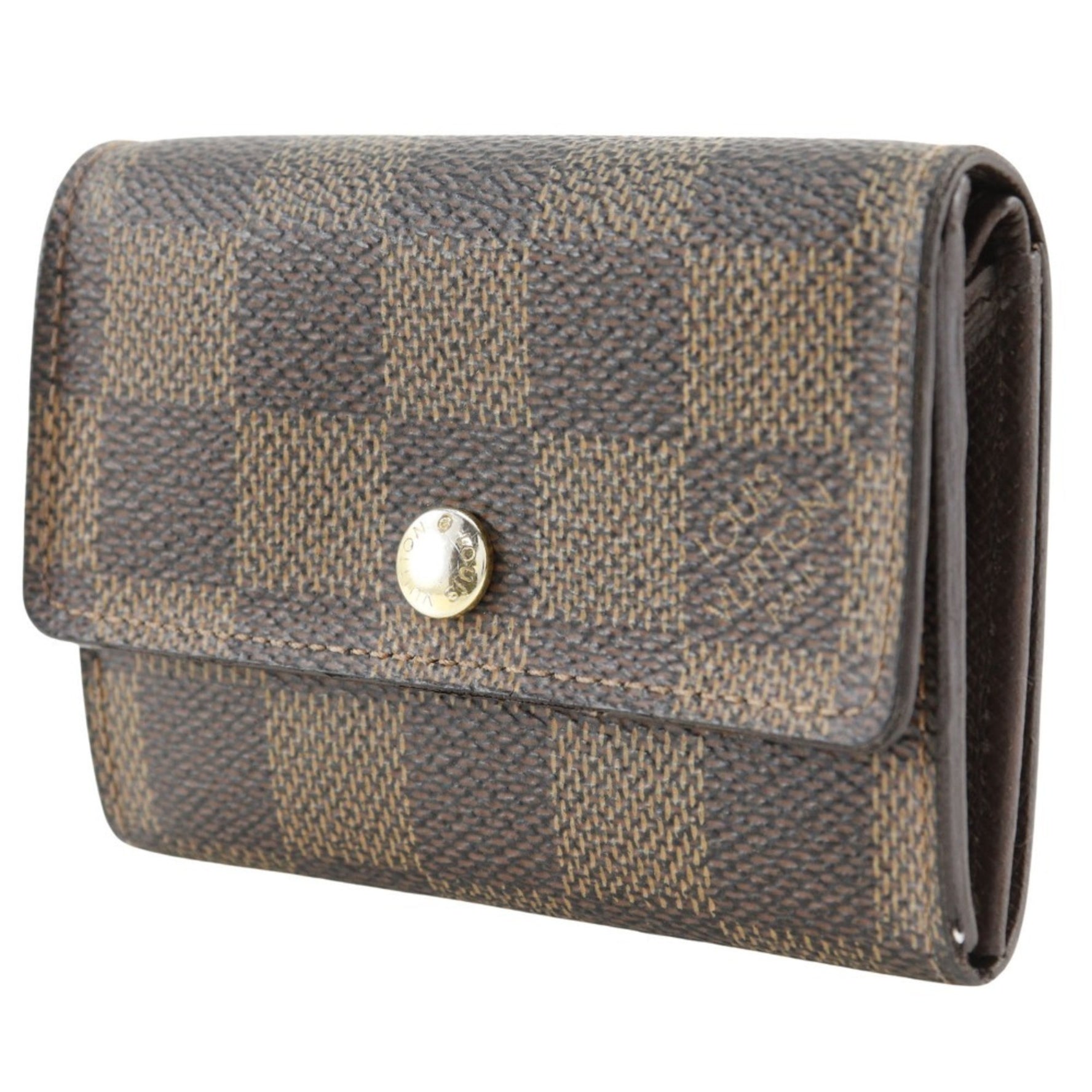 Louis Vuitton Portonet Plat Coin Case Damier Canvas 2007 Snap Button Unisex