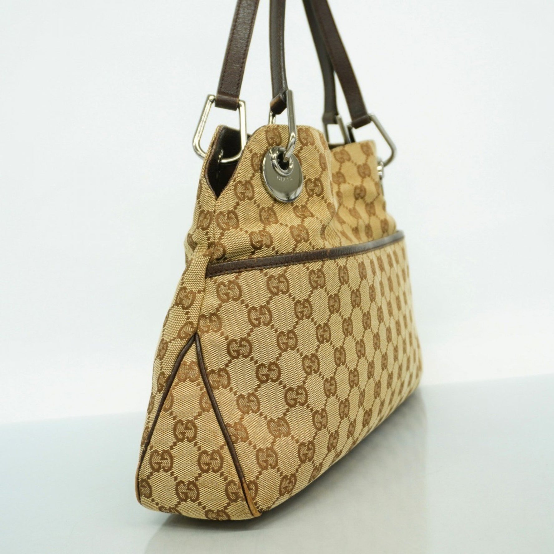 Gucci Tote Bag GG Canvas Beige Brown