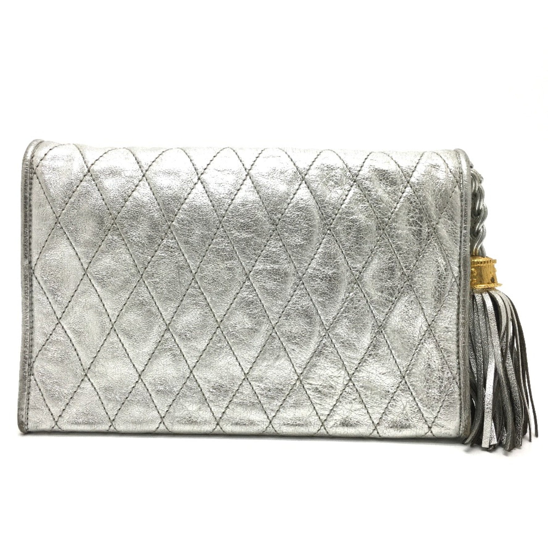 Chanel Quilted Matelasse Bag Chain Pochette Shoulder Bag x GoldHardware