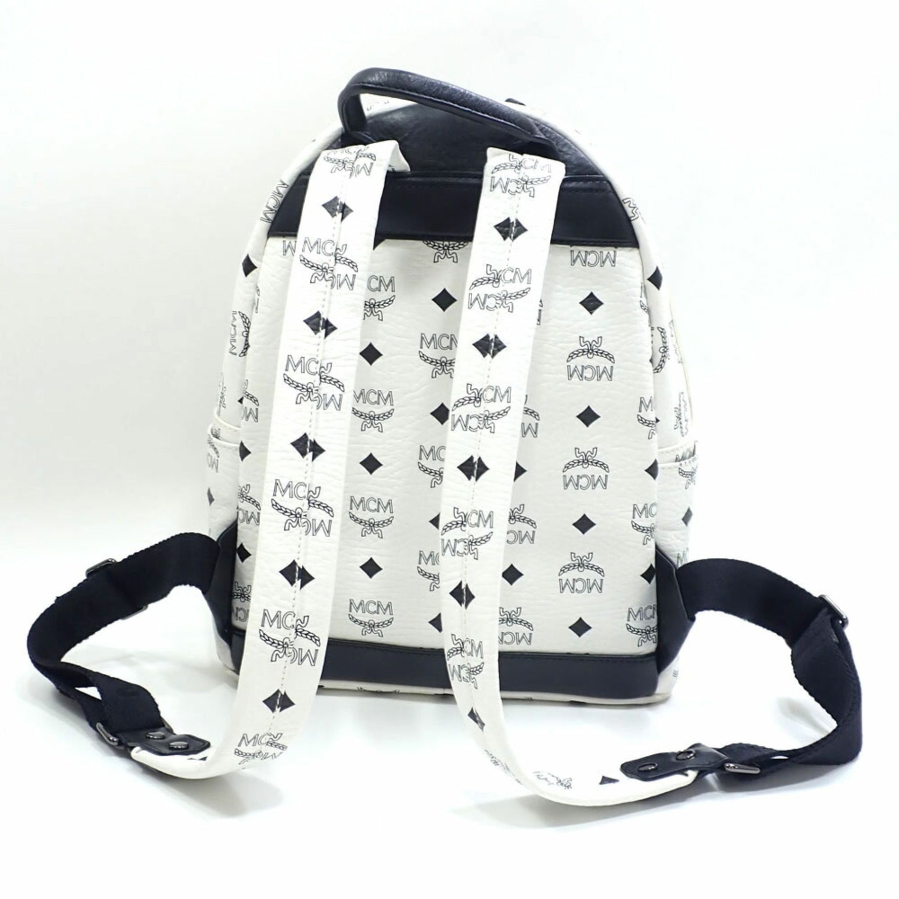 MCM Stark Backpack in Visetos, PVC Leather, Studded, MMK