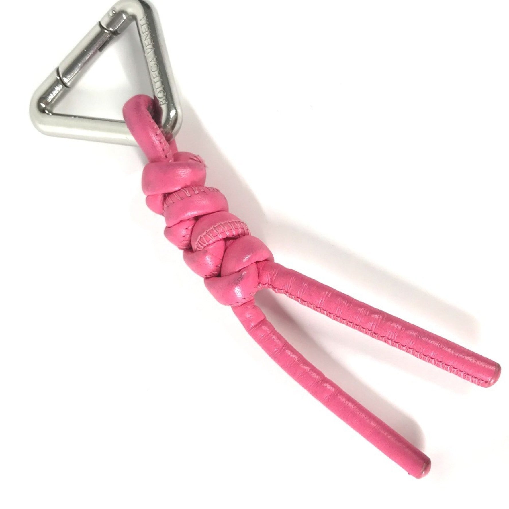 BOTTEGA VENETA Triangle Bag Charm Keychain Leather