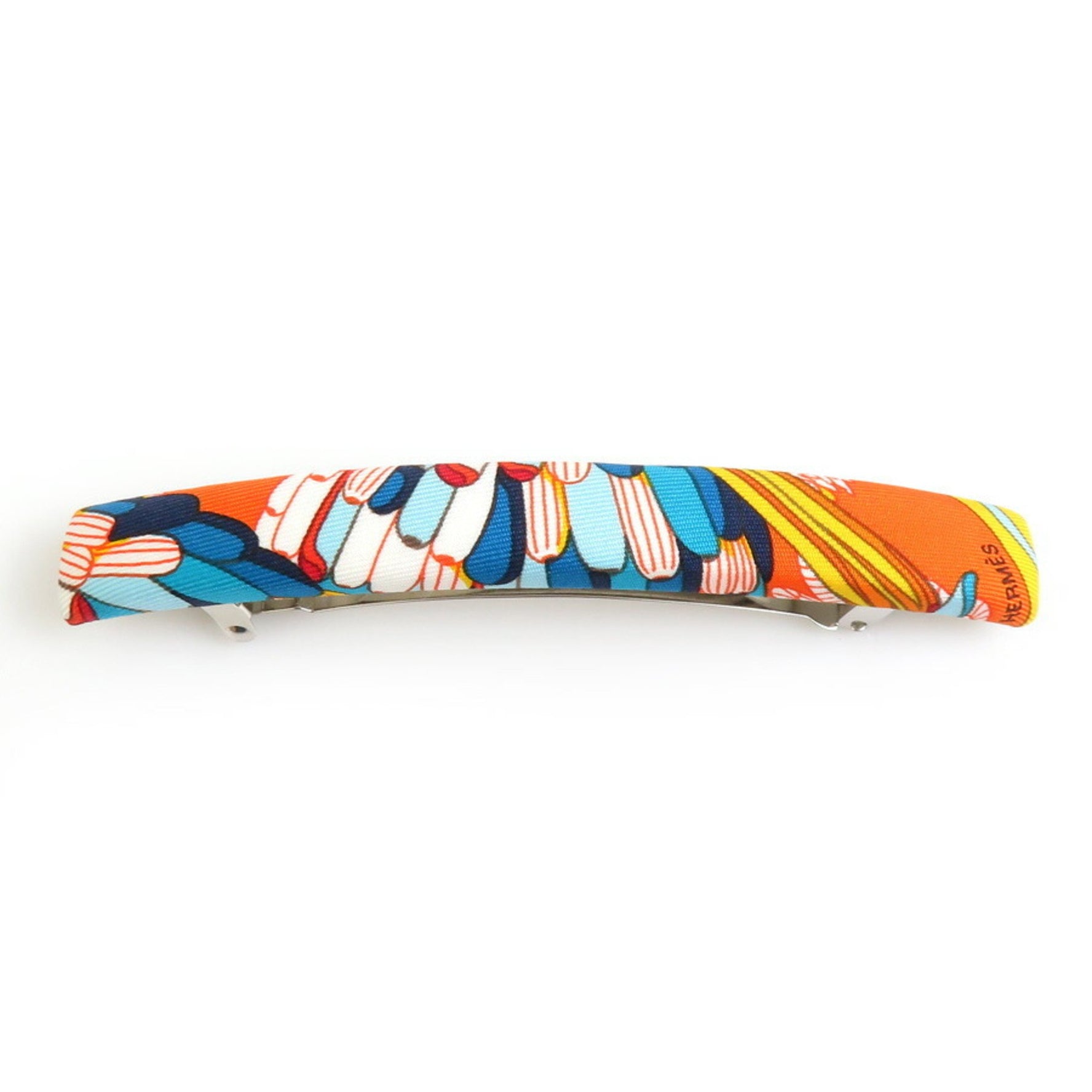 Hermes Barrette Silk Metal Multicolor Silver