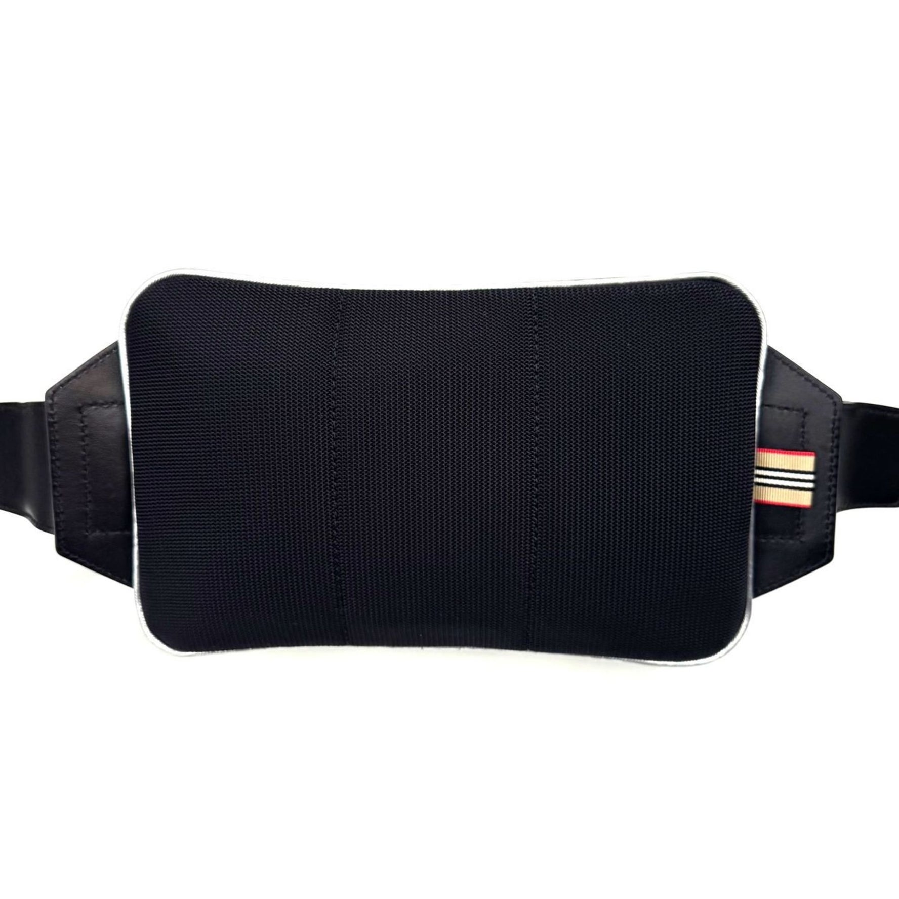 BURBERRY Body Bag Waist Shoulder Metallic Silver Leather Men Women