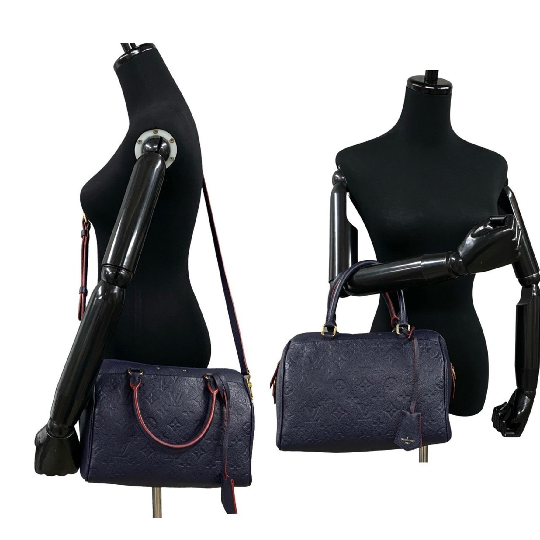 Louis Vuitton Speedy Bandouliere Monogram Empreinte Leather Shoulder/Handbag, Blue