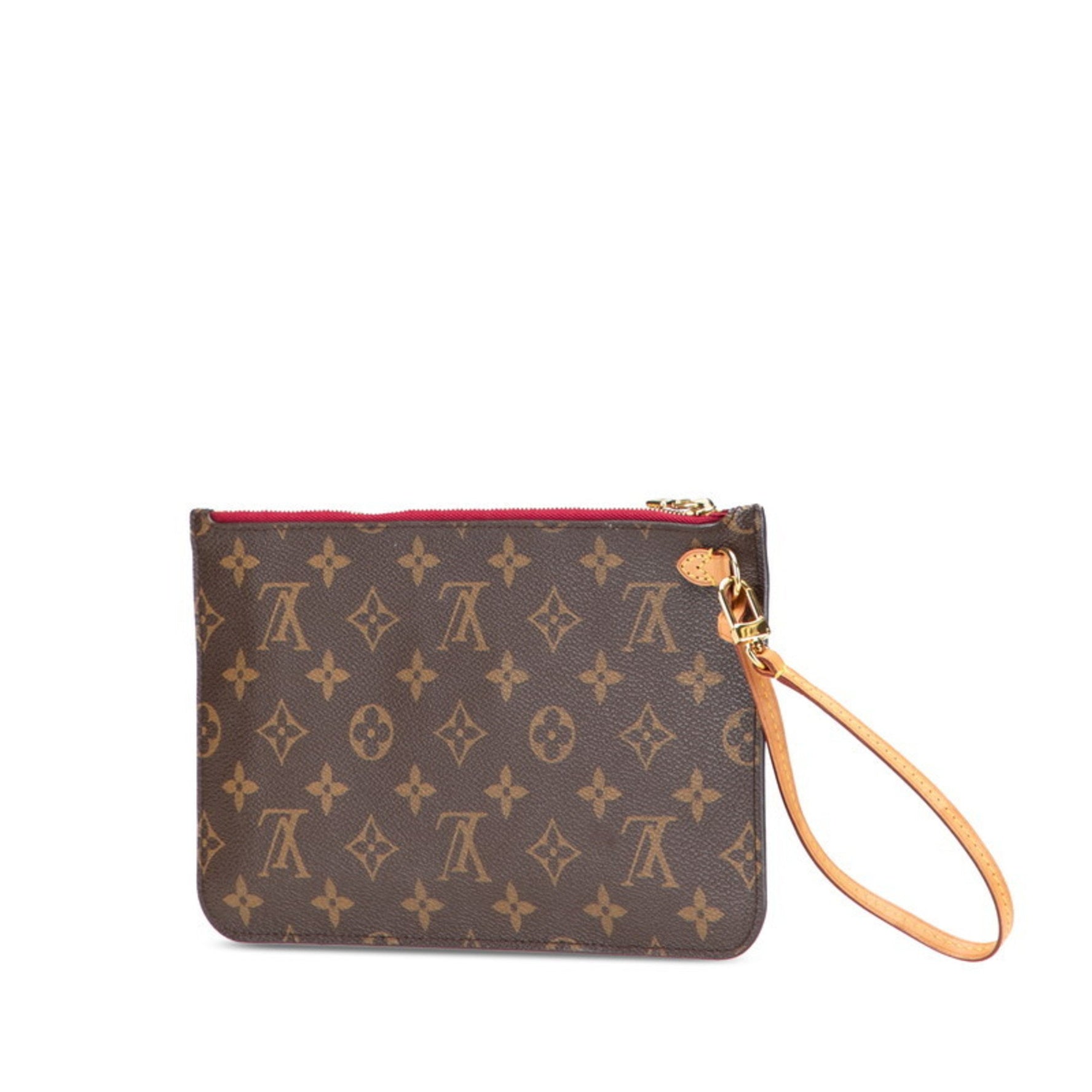 Louis Vuitton Monogram Neverfull GM Accessory Pouch Brown Pivoine Leather LOUIS VUITTON