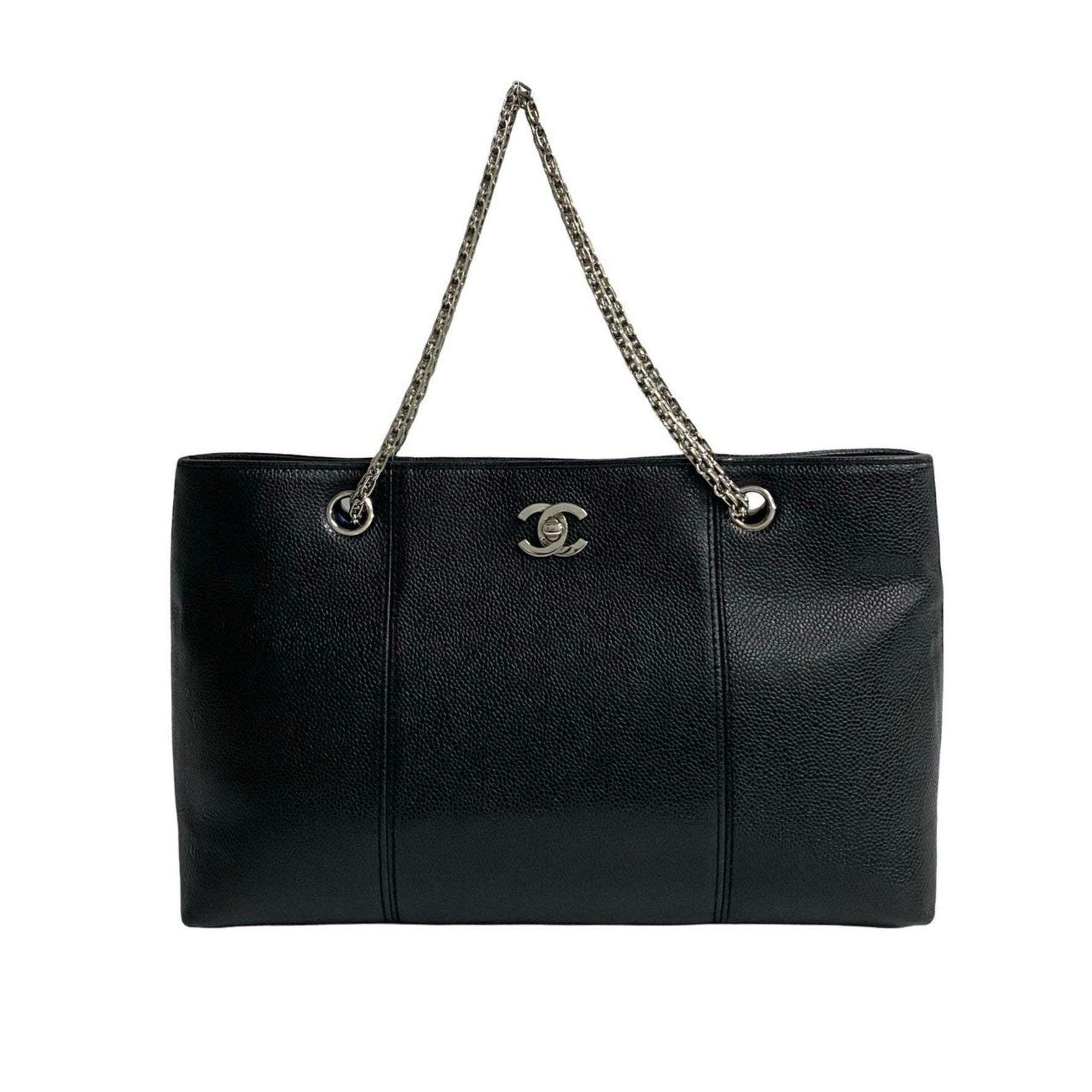 CHANEL Coco Mark Leather Tote Bag, Mini Shoulder