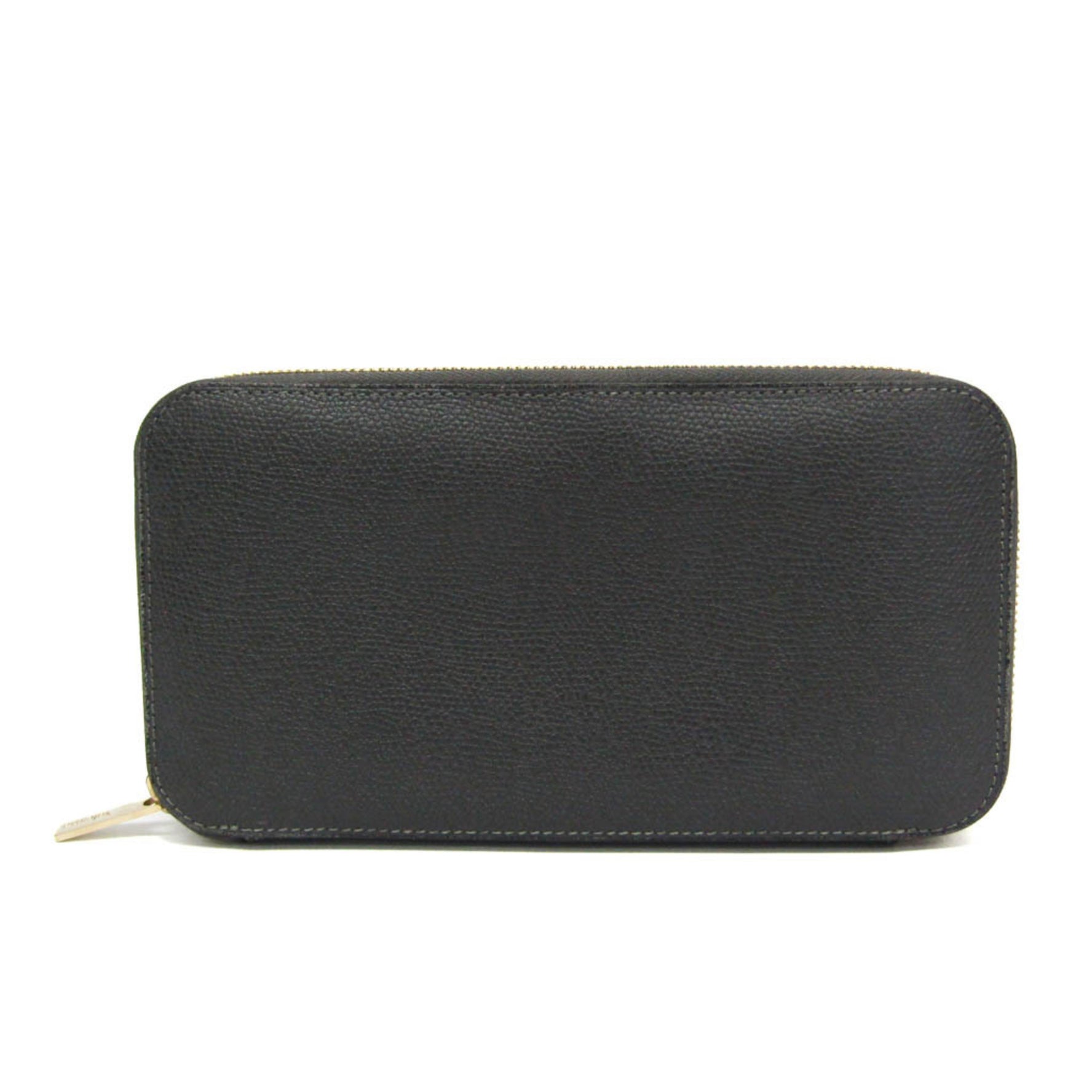 Valextra V9L06-028-FL-OC Men,Women Leather Long Wallet (bi-fold) Dark Gray