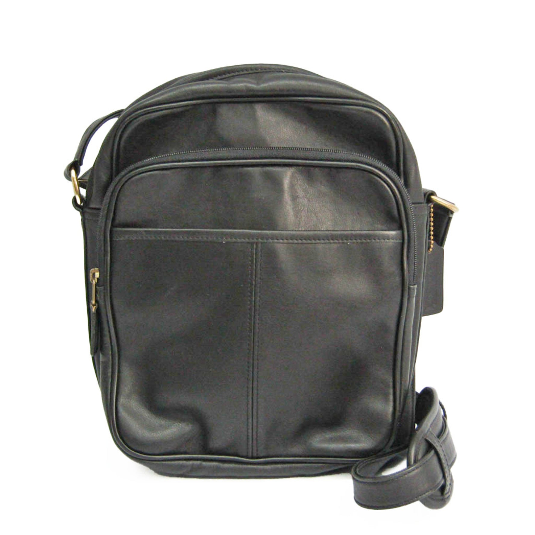 Coach 0593 Women's Leather Shoulder Bag Black