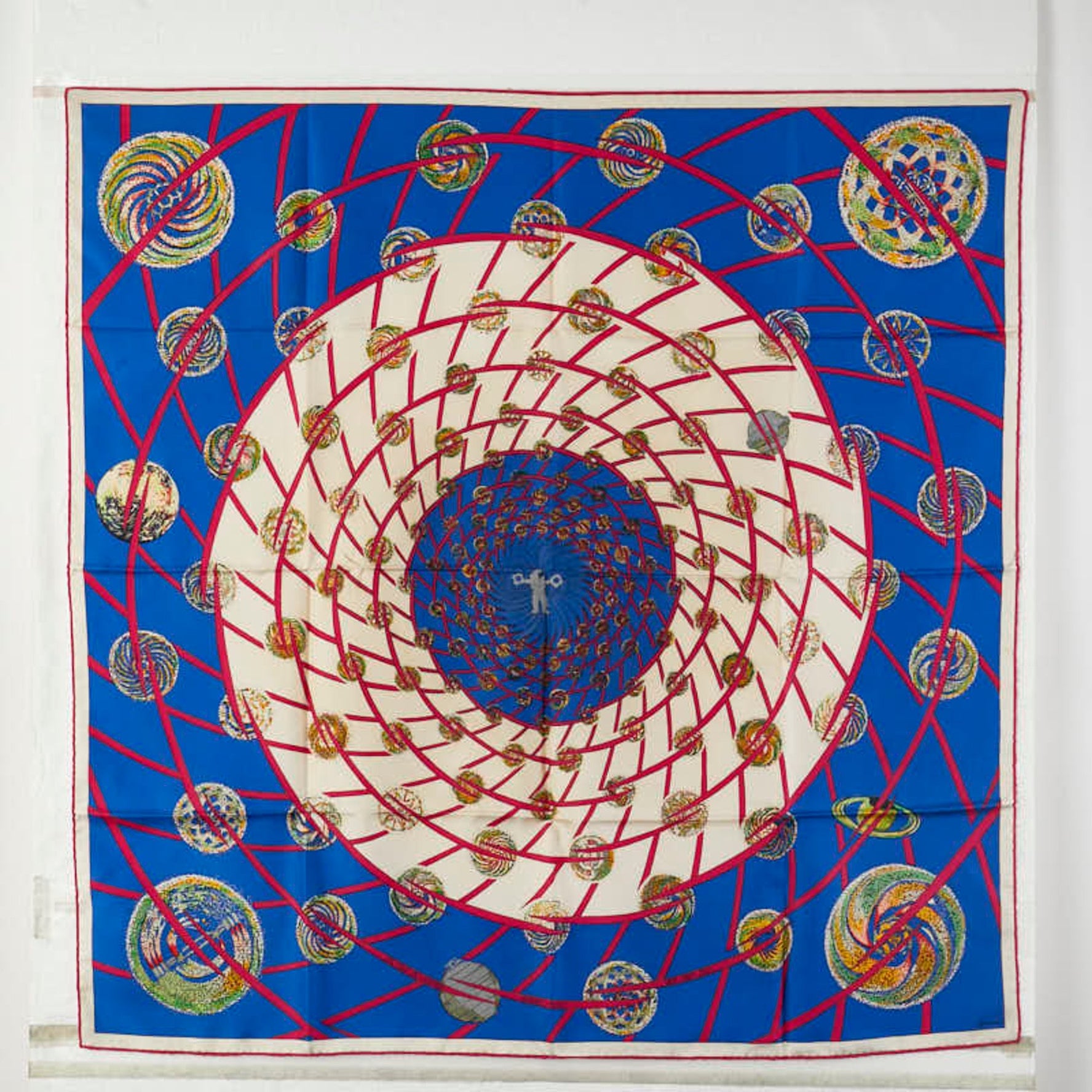 Hermes Hermès Carré 90 "Les Feux de L'Espace" Space Fireworks Scarf, White, Multicolor