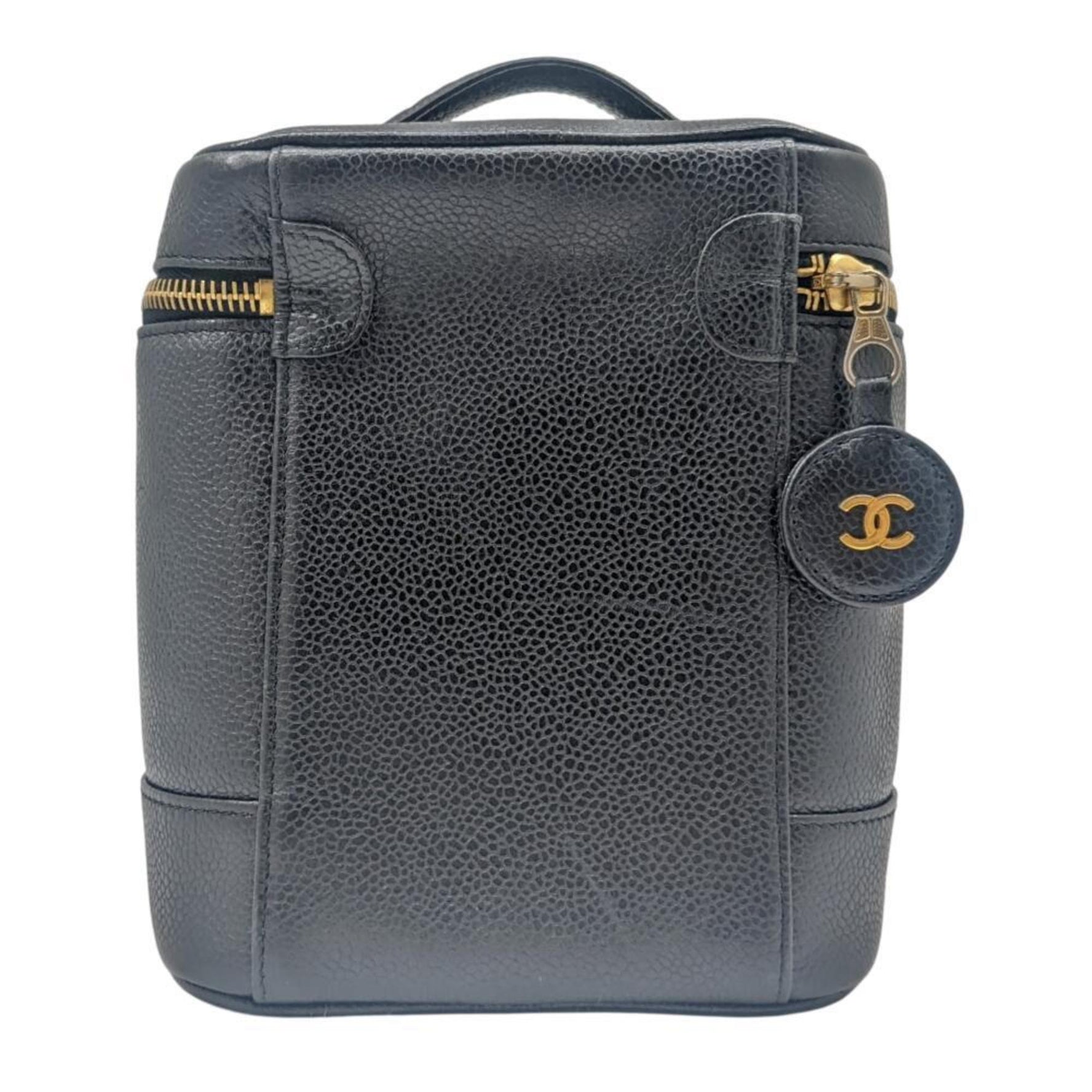 CHANEL Vanity Caviar Skin Bag Pouch Handbag Women Men