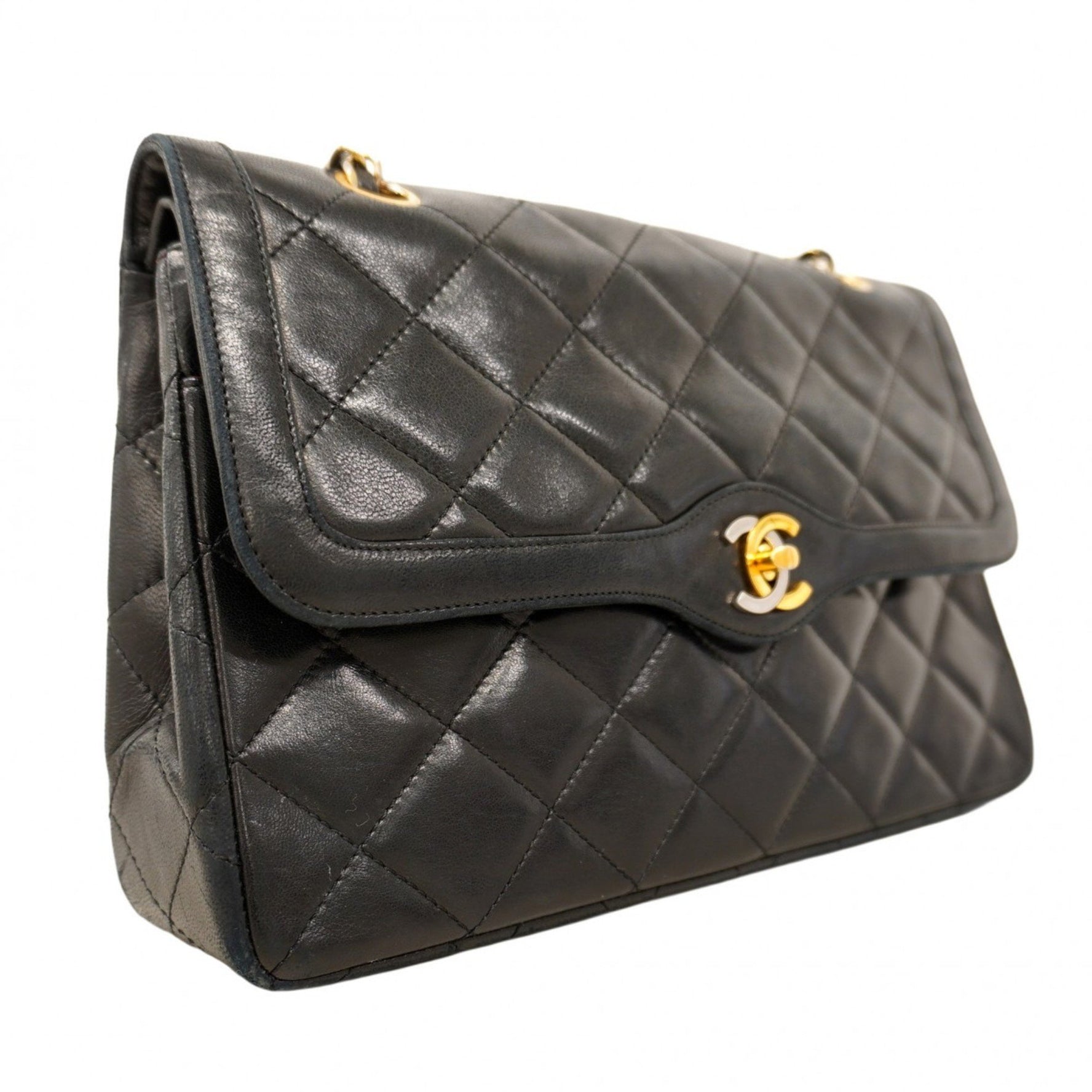 Chanel Matelasse Shoulder Bag, Paris Limited Edition, Lambskin, and Gold