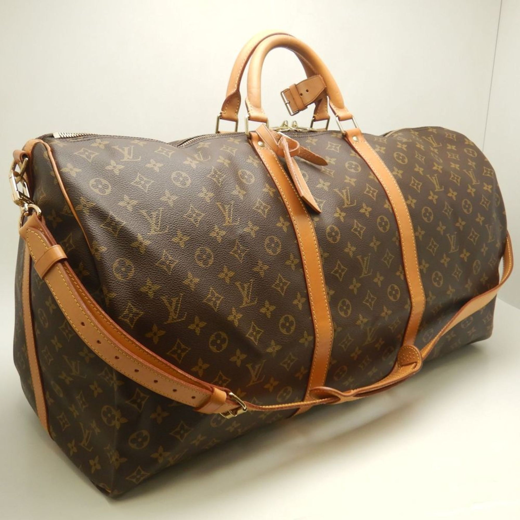 Louis Vuitton Monogram Keepall Bandouliere 60 Boston Bag Brown
