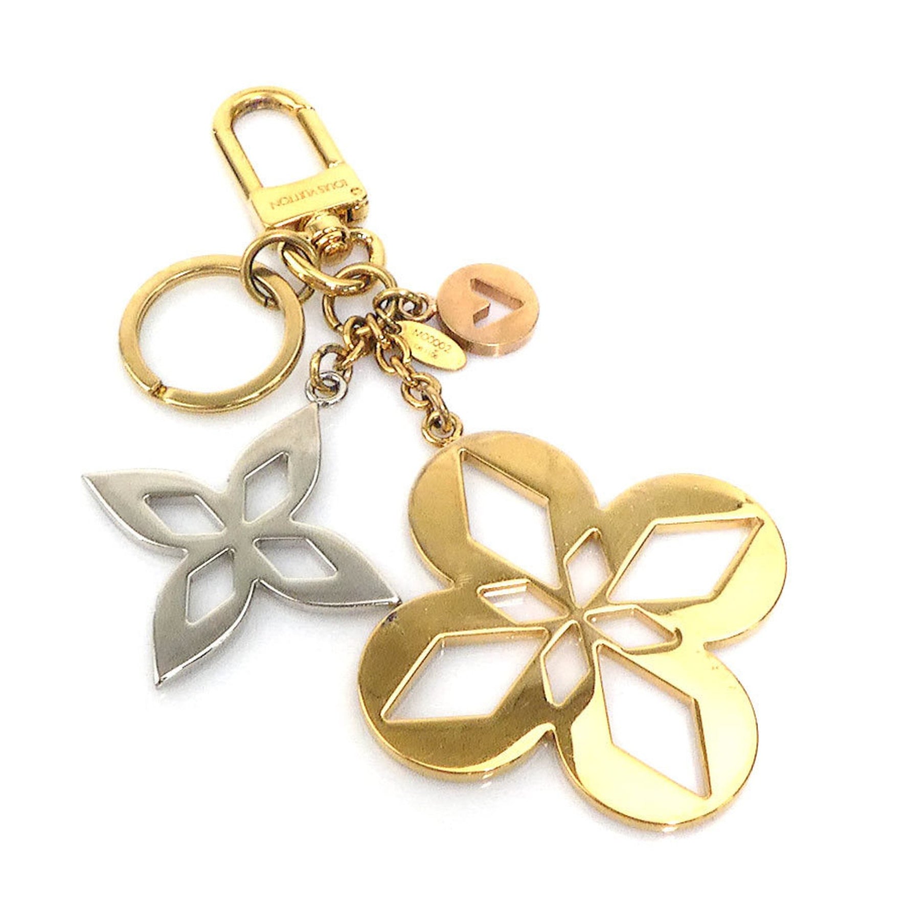 Louis Vuitton Charm Keyring Maltage Blossom Metal Gold x Silver Men's
