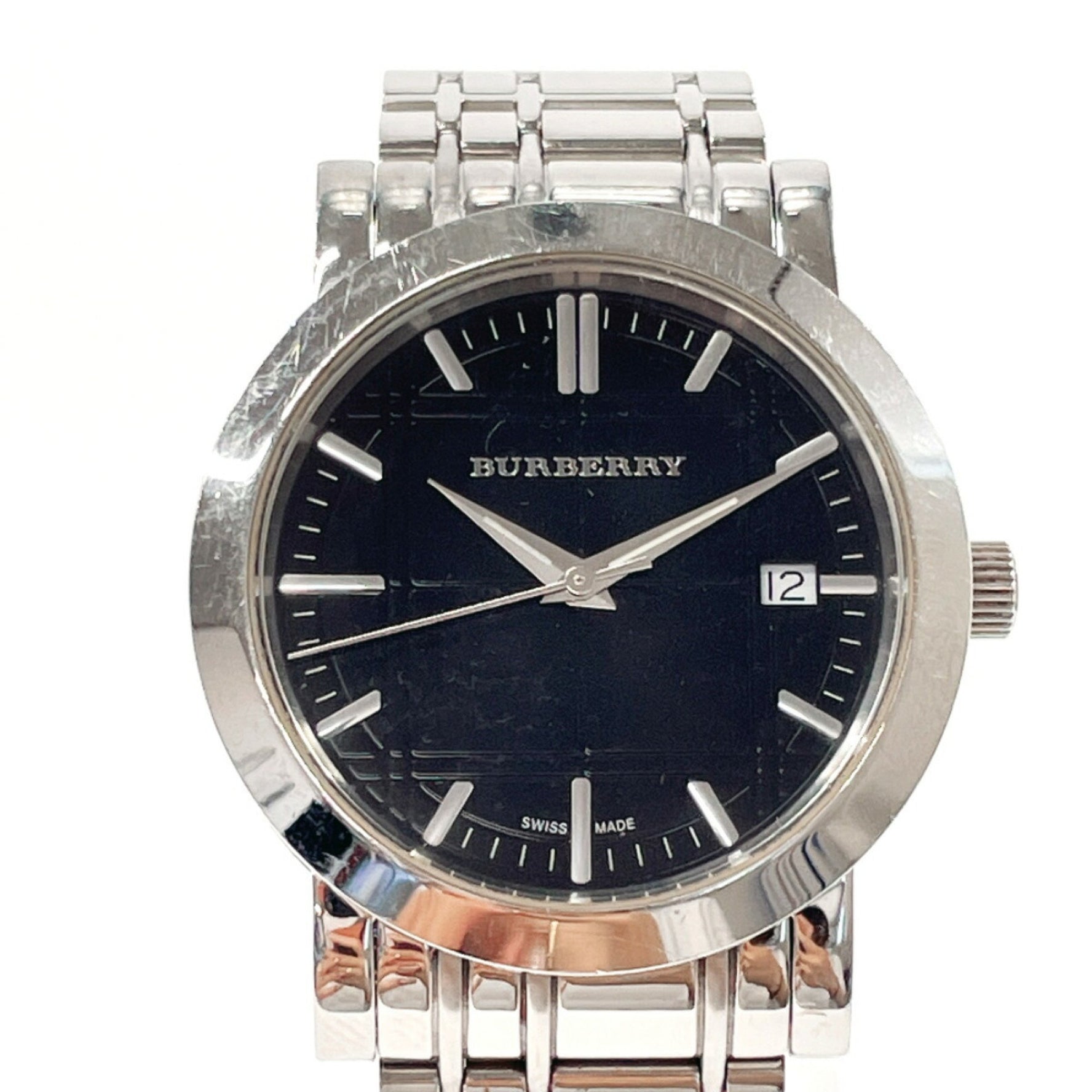 BURBERRY Watch Stainless Steel/Stainless Steel Silver Quartz Black Dial