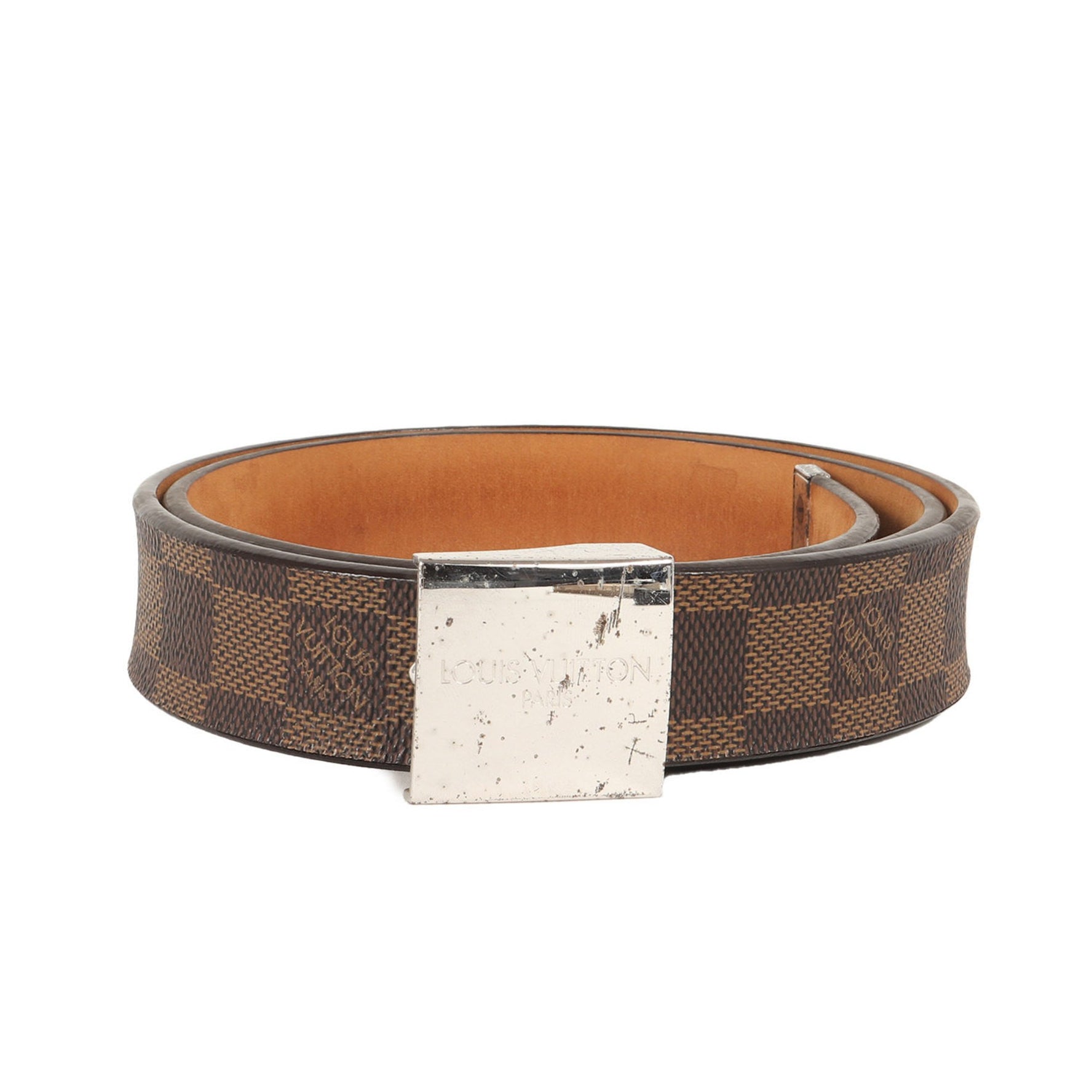 Louis Vuitton Belt Size: 80/32 Enture Carre Damier Ebene Canvas Made in 2004)