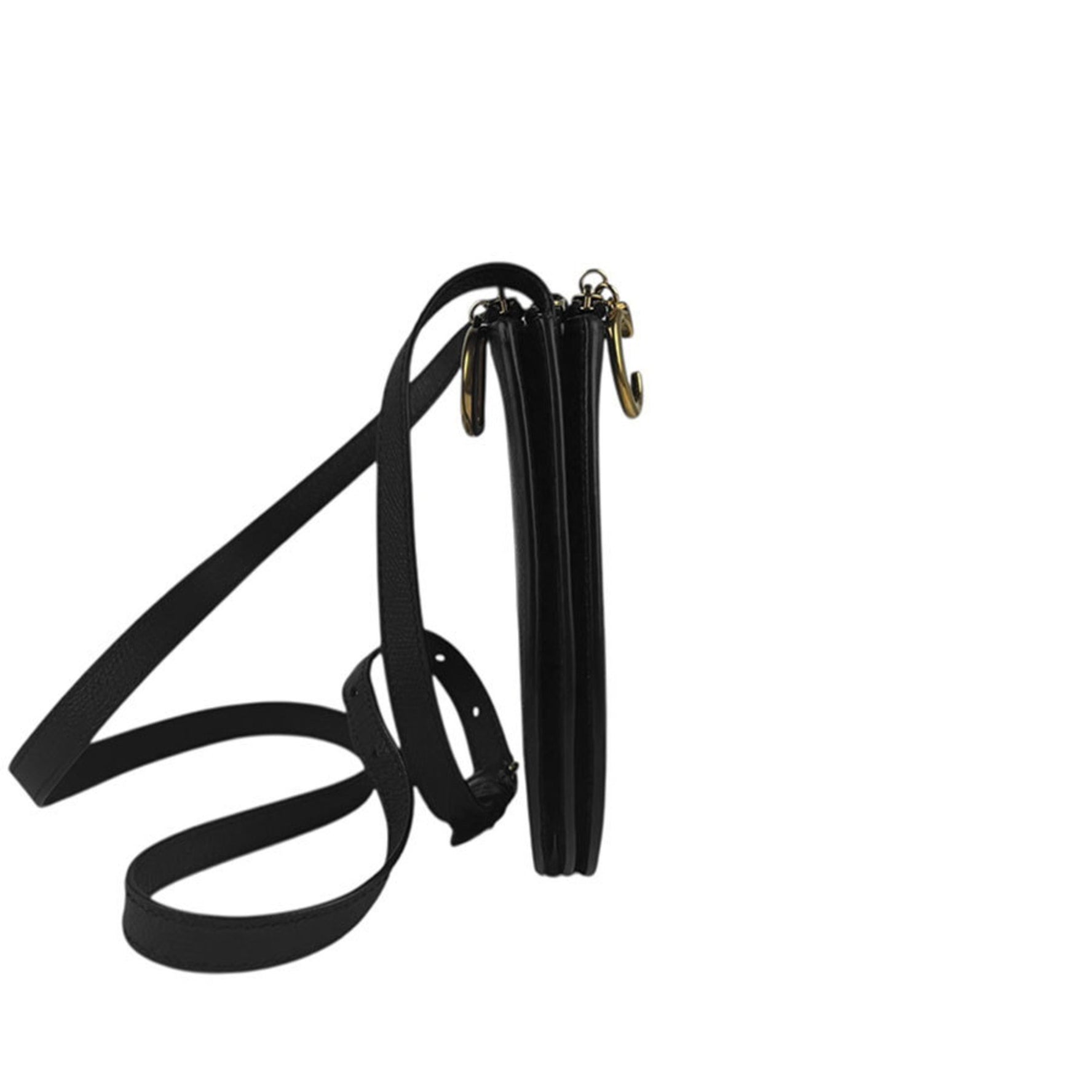 Christian Dior Shoulder Bag Saddle Leather Gold