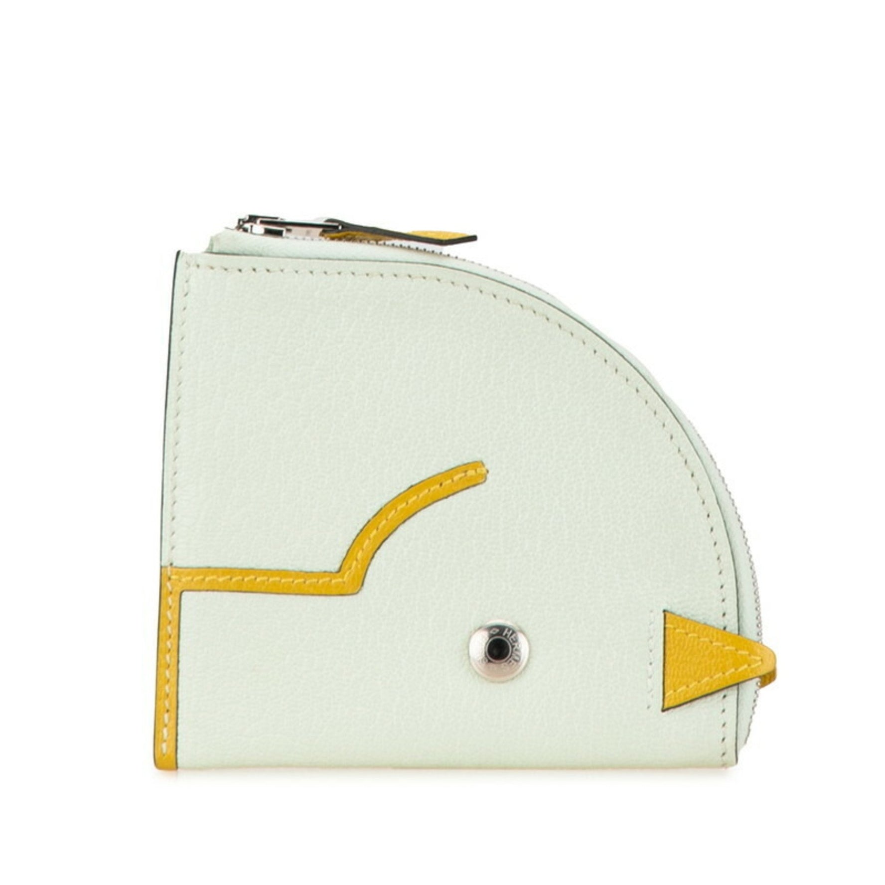 Hermes Paddock Coin Case Vert Fizz Cumin Chevre