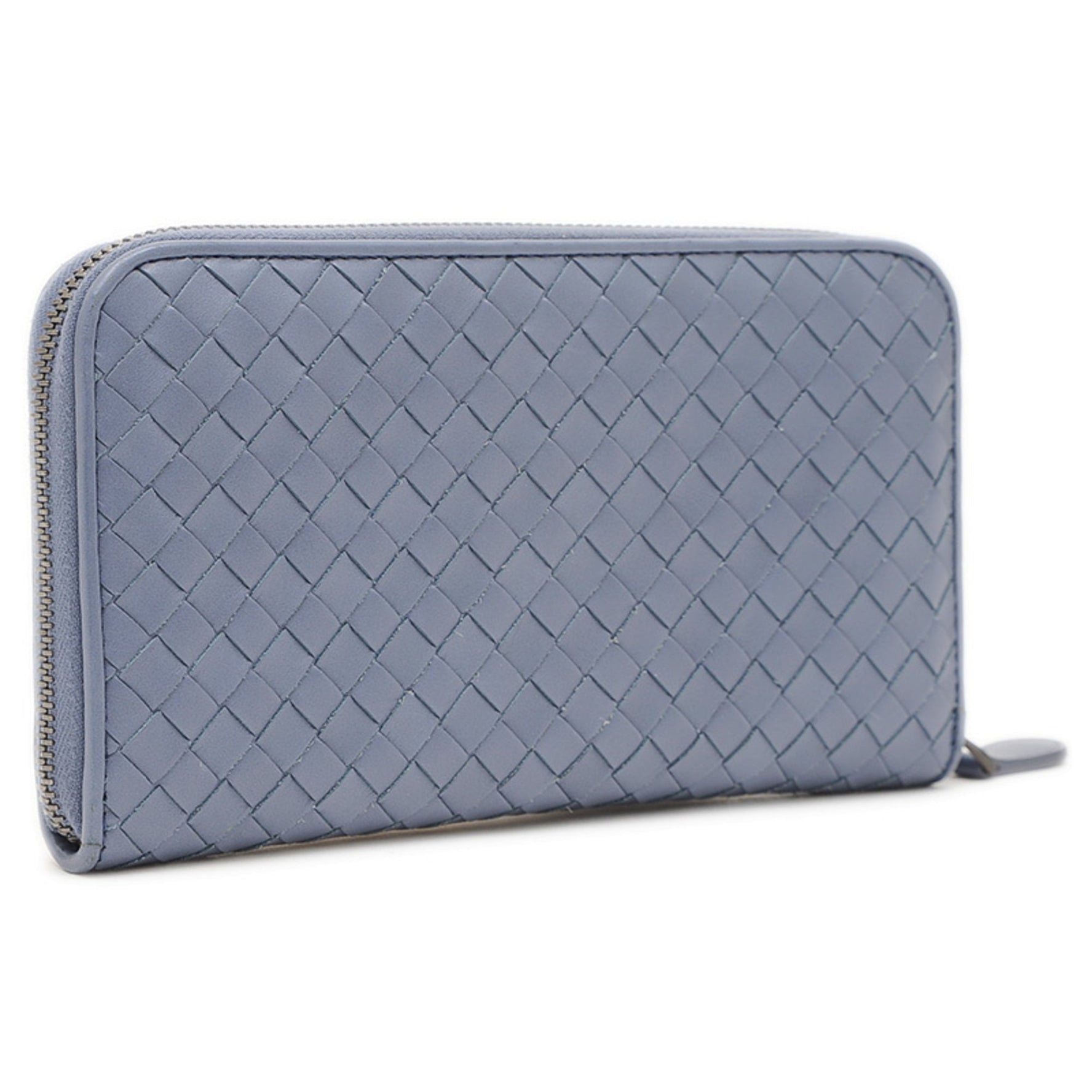 Bottega Veneta Intrecciato Round Zip Long Wallet in Leather