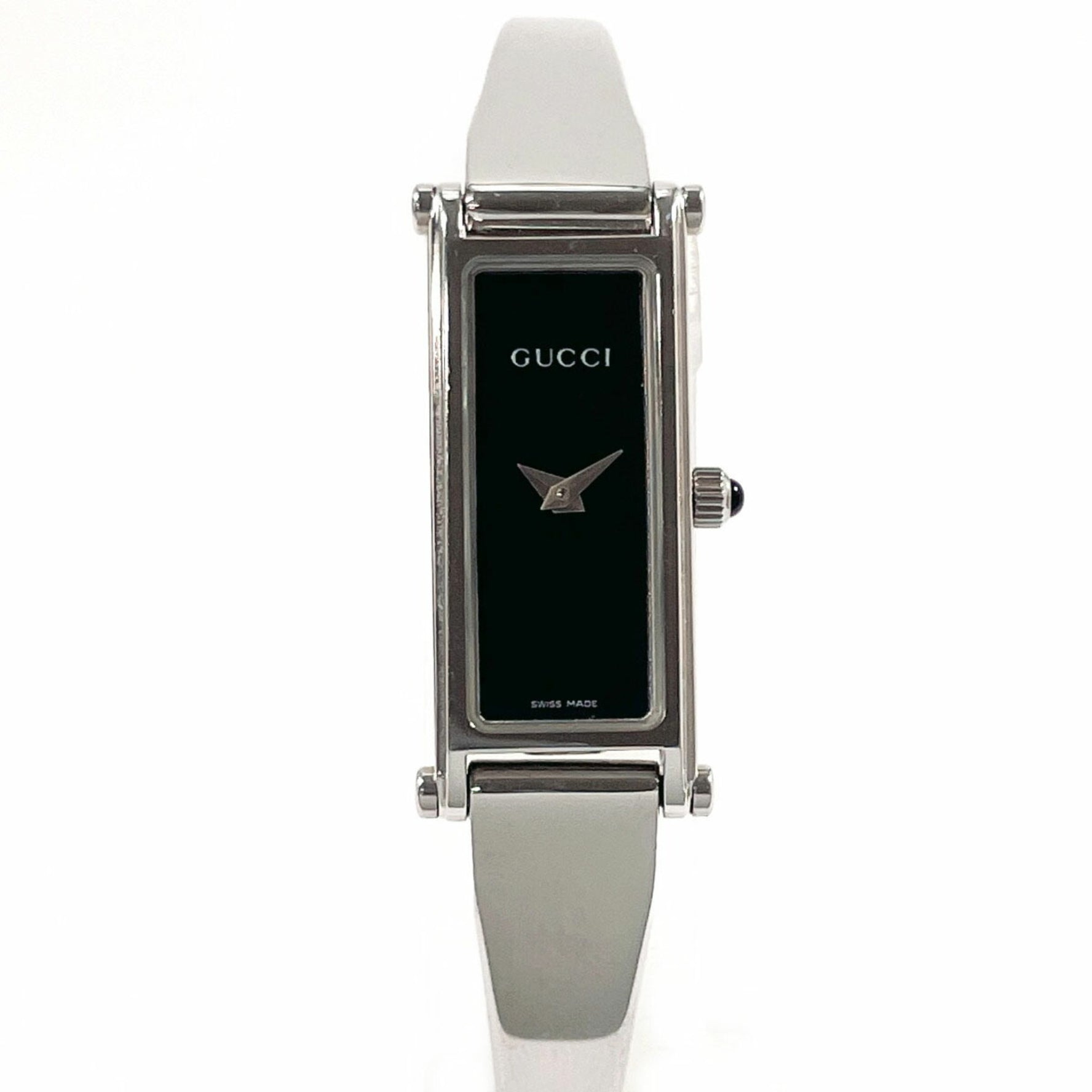 GUCCI Watch Stainless Steel/Stainless Steel Silver Quartz Black Dial