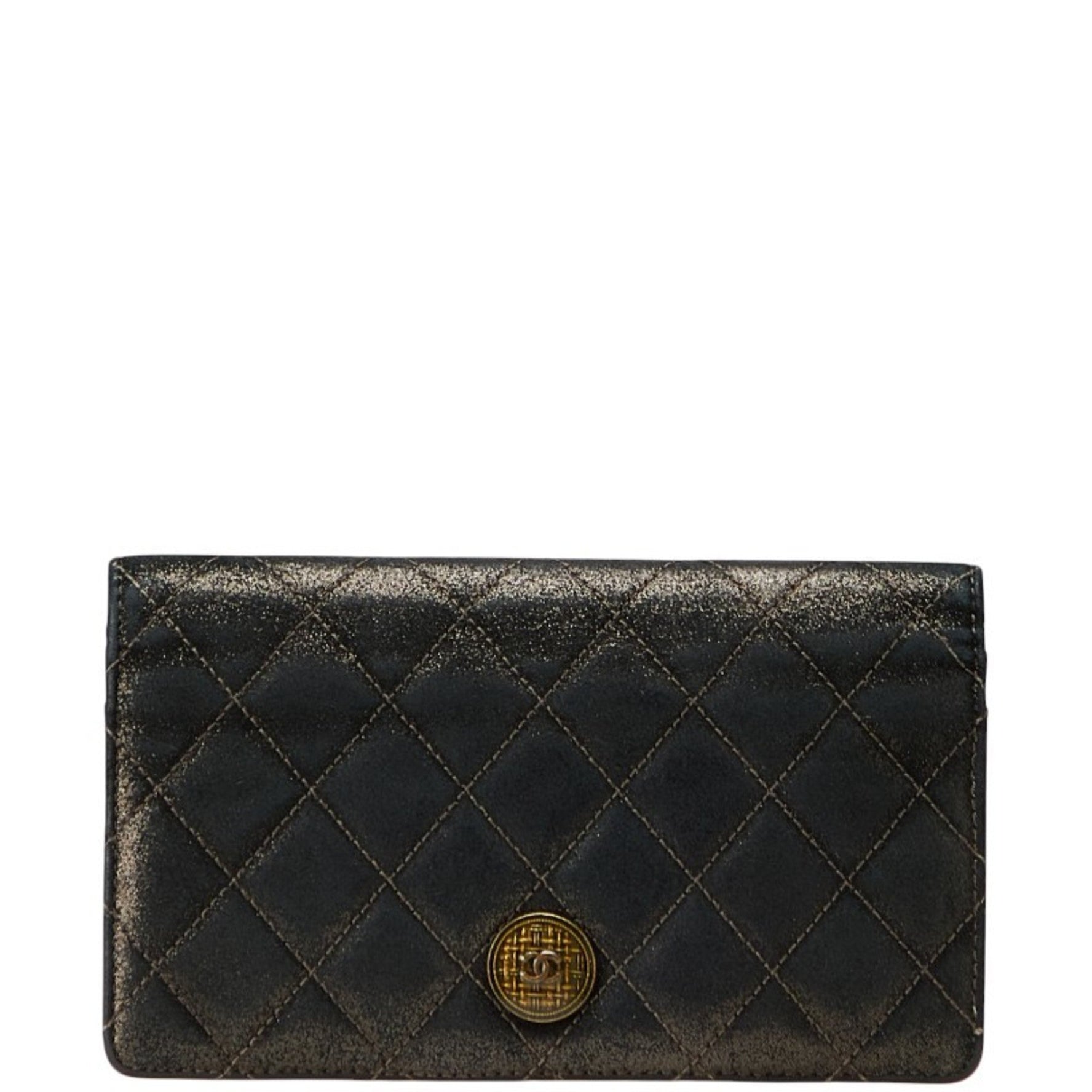 CHANEL Matelasse Coco Mark Long Wallet Leather