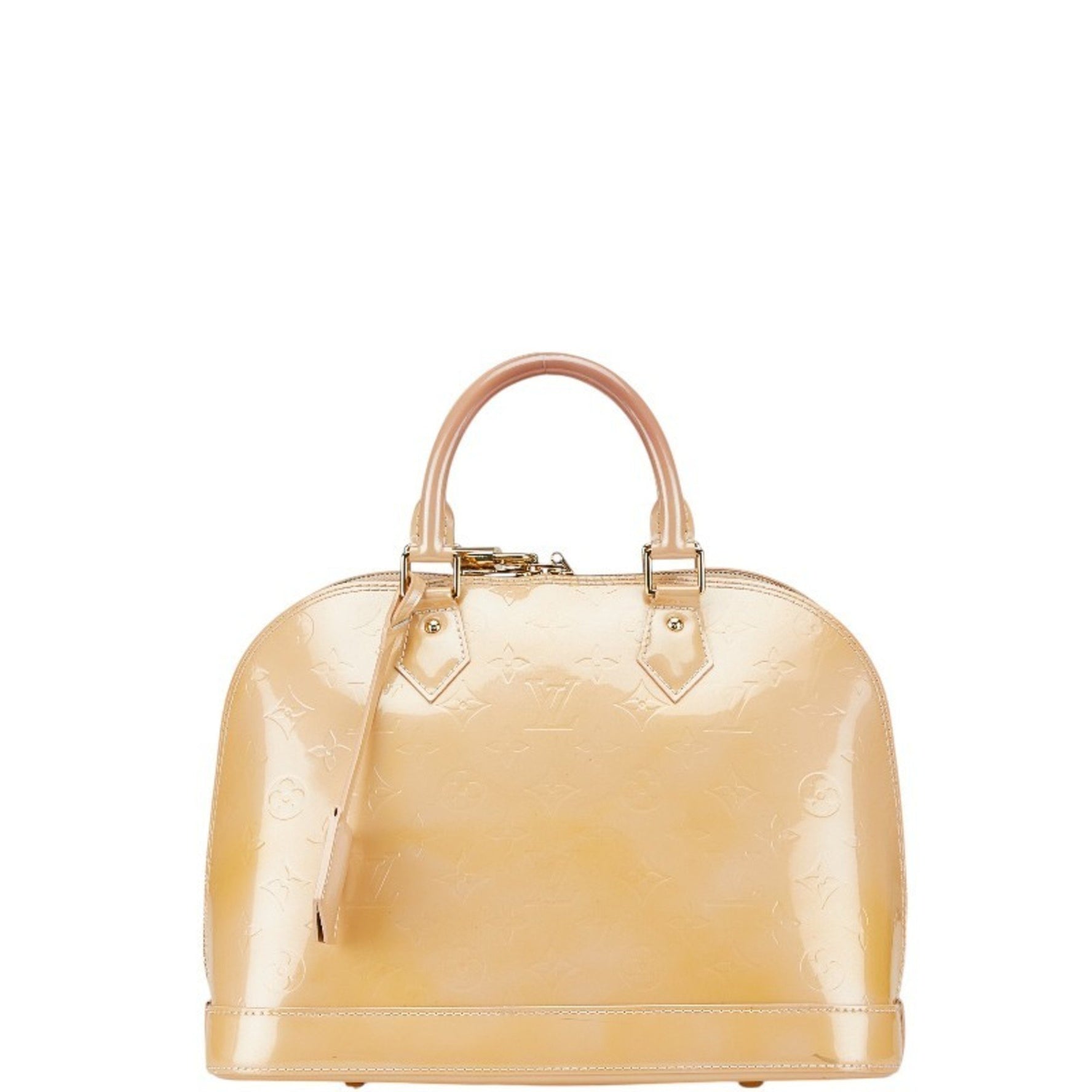 Louis Vuitton Monogram Vernis Alma PM Handbag Beige Poodle Patent Leather