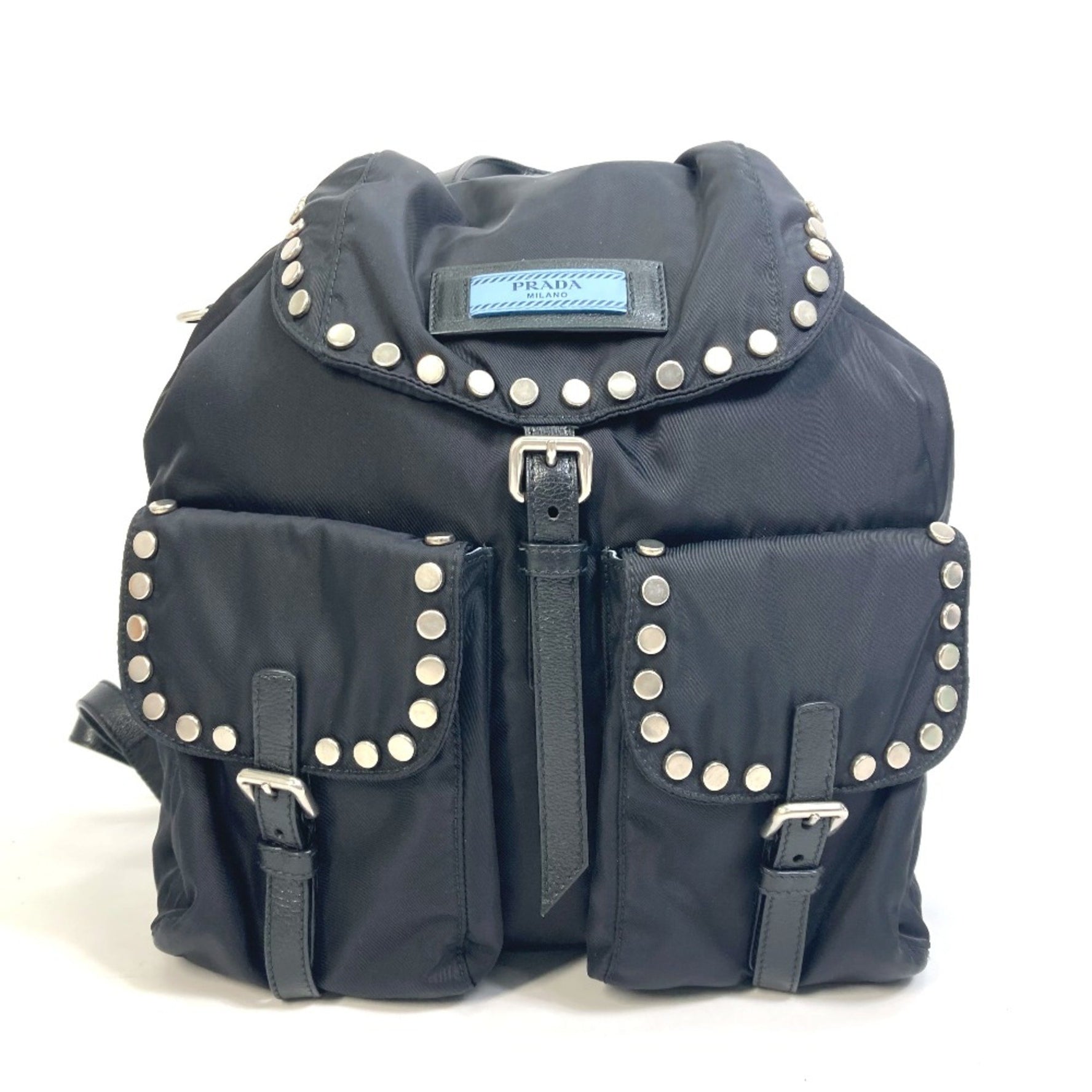 PRADA logo backpack bag Backpack SilverHardware