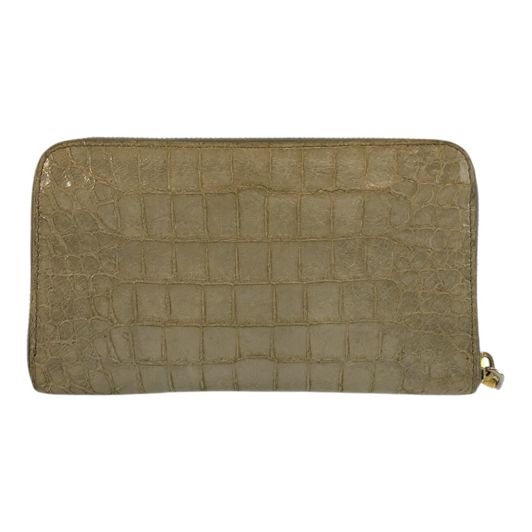 MIUMIU Miu Embossed Leather Long Wallet with Gold Hardware