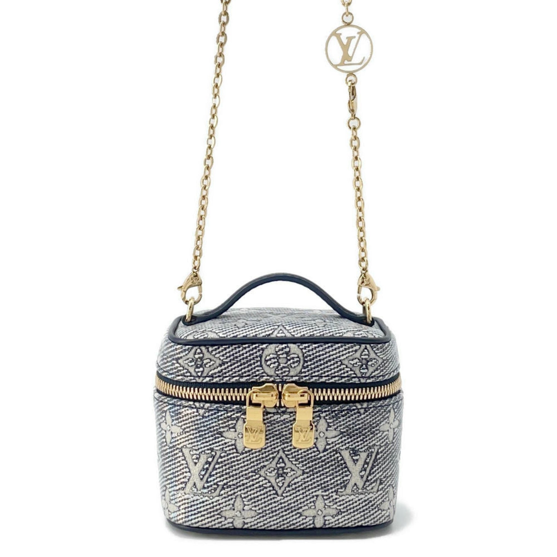 Louis Vuitton Chain Shoulder Bag Monogram Laminated Jacquard Micro Vanity