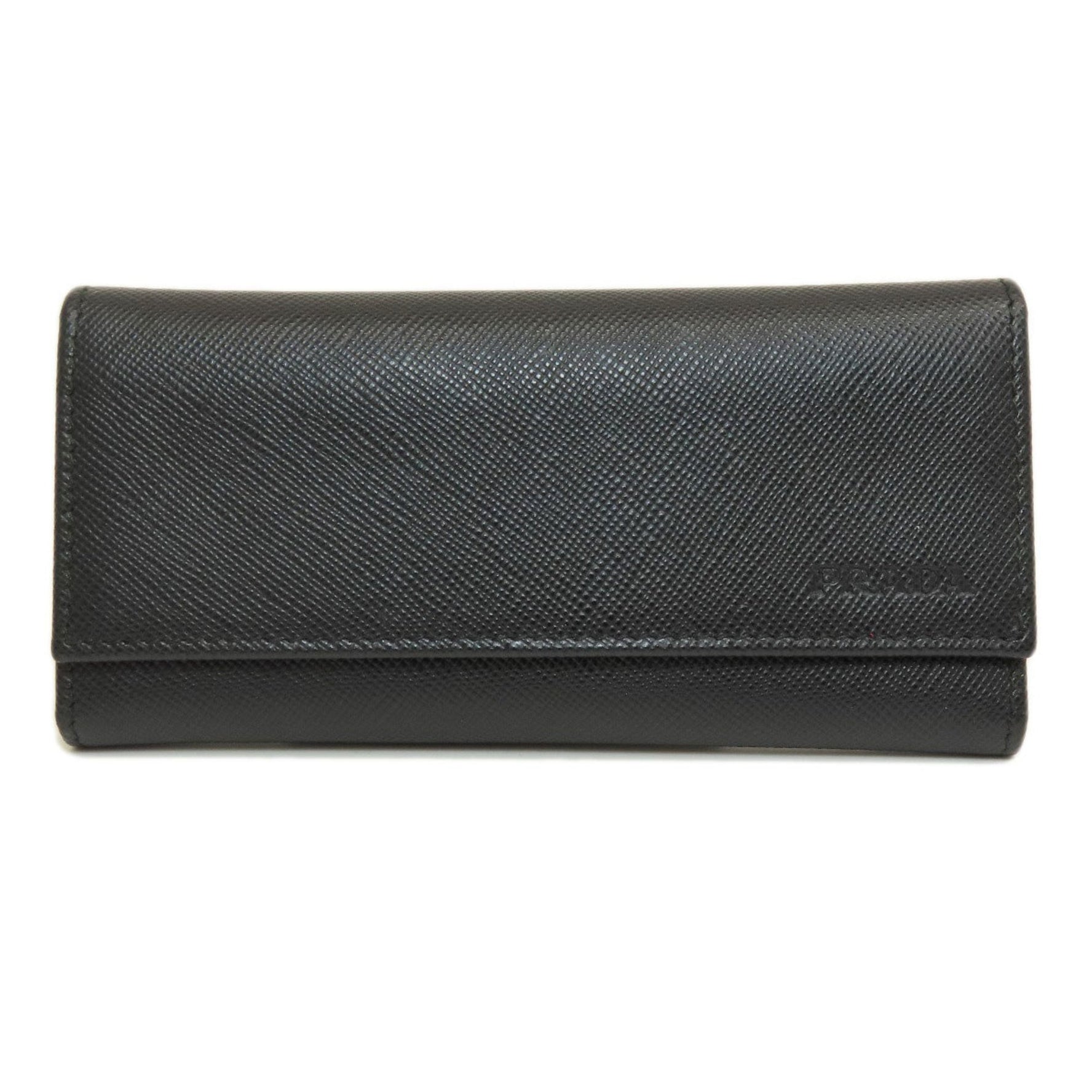 Prada Engraved Key Case Leather Men's