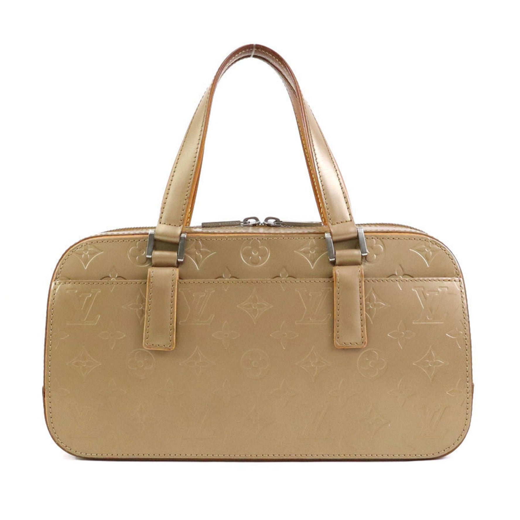 Louis Vuitton Handbag Monogram Matte Shelton Gold Brown Silver