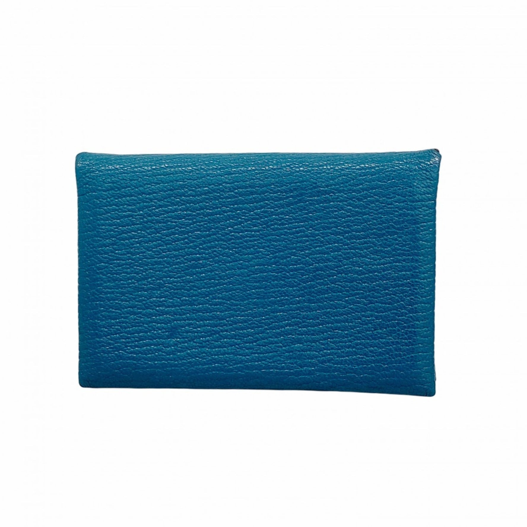 Hermes Hermès Calvi Chevre Mysore Vert Bosphore Card Case with D Stamp