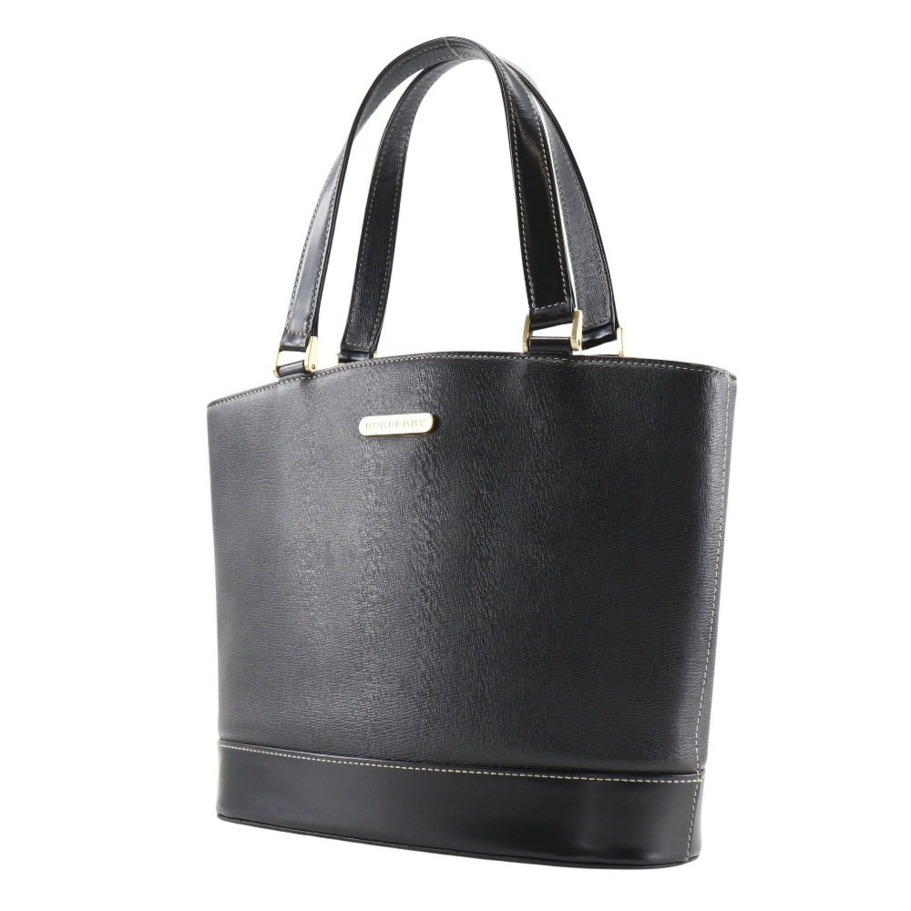 Burberry Plate Handbag Shadow Horse Tote Bag Calf With Logo