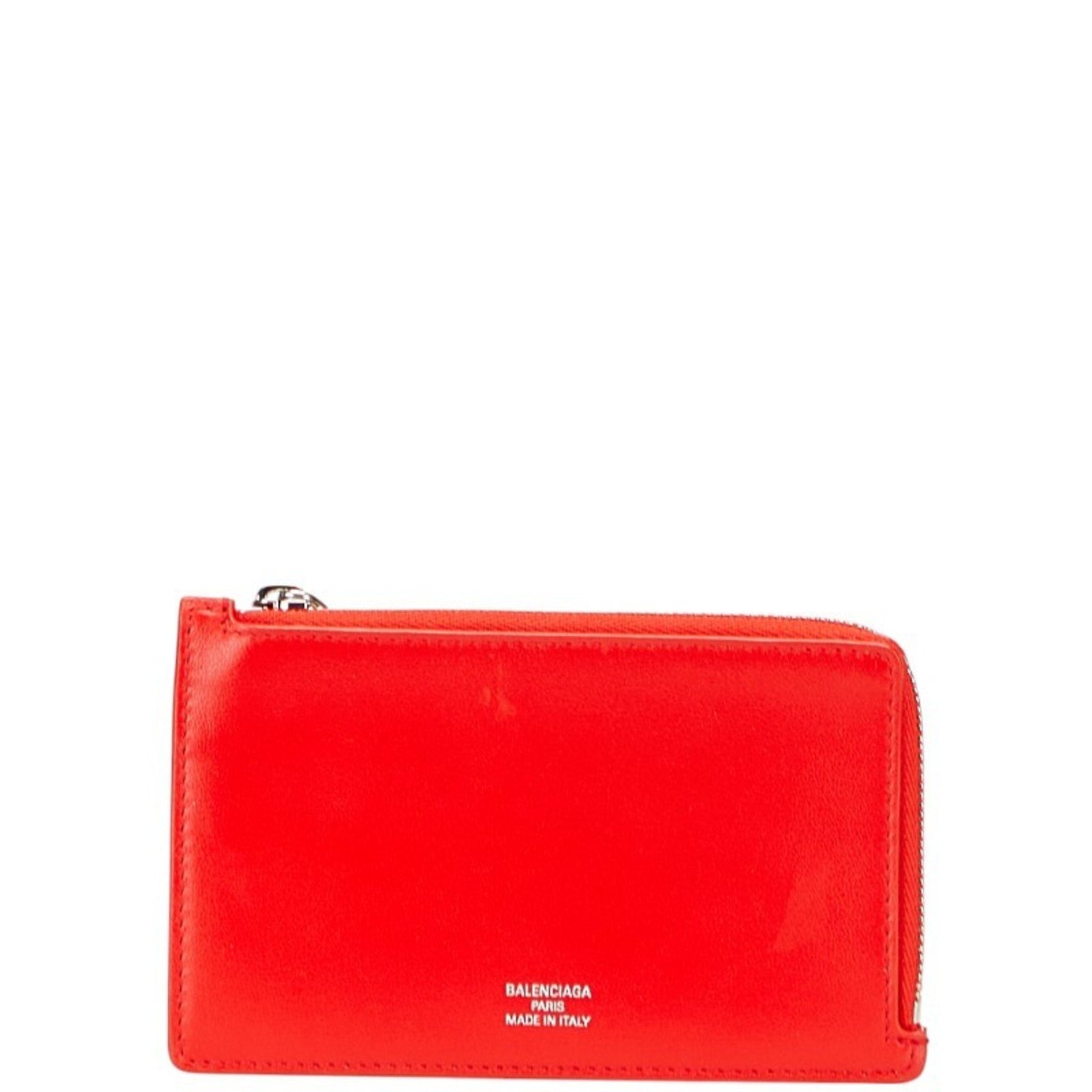 Balenciaga Fragment Case, Coin Card Case Red Leather