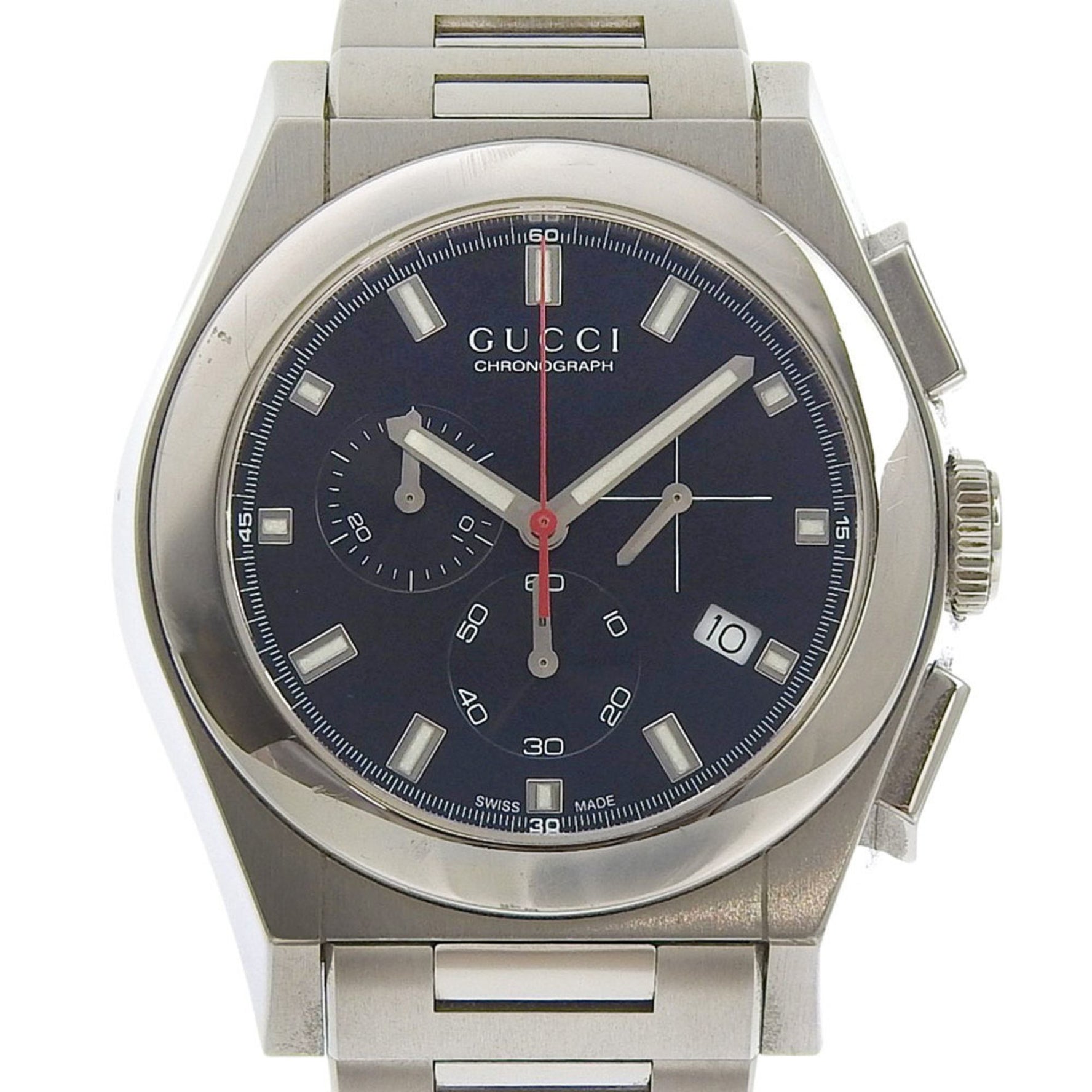 Gucci Pantheon Watch Stainless Steel Quartz Chronograph with Black Dial
