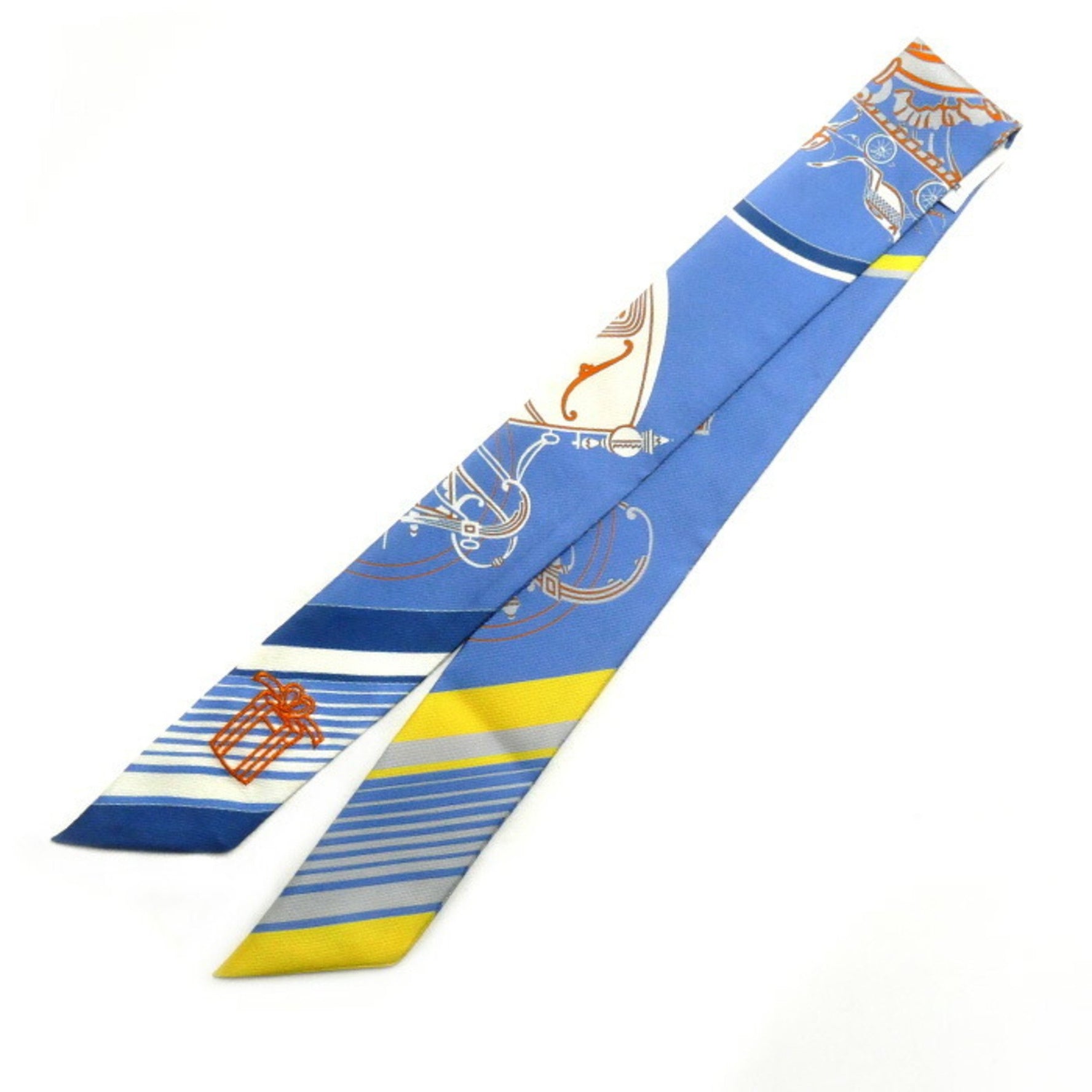 HERMES Twilly Sticker EX-LIBRIS Scarf Muffler 09