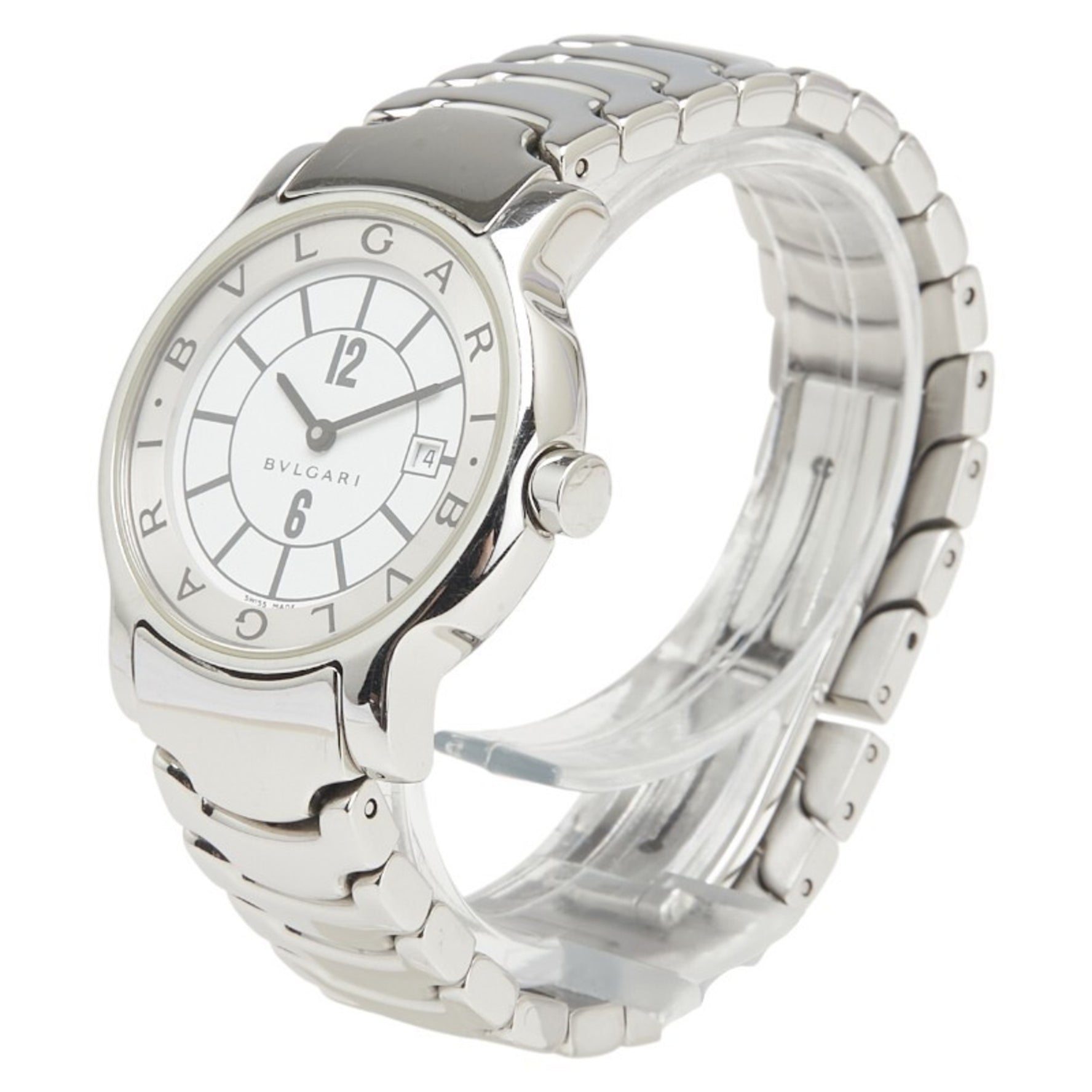 BVLGARI Solotempo Quartz Watch with White Dial and Stainless Steel