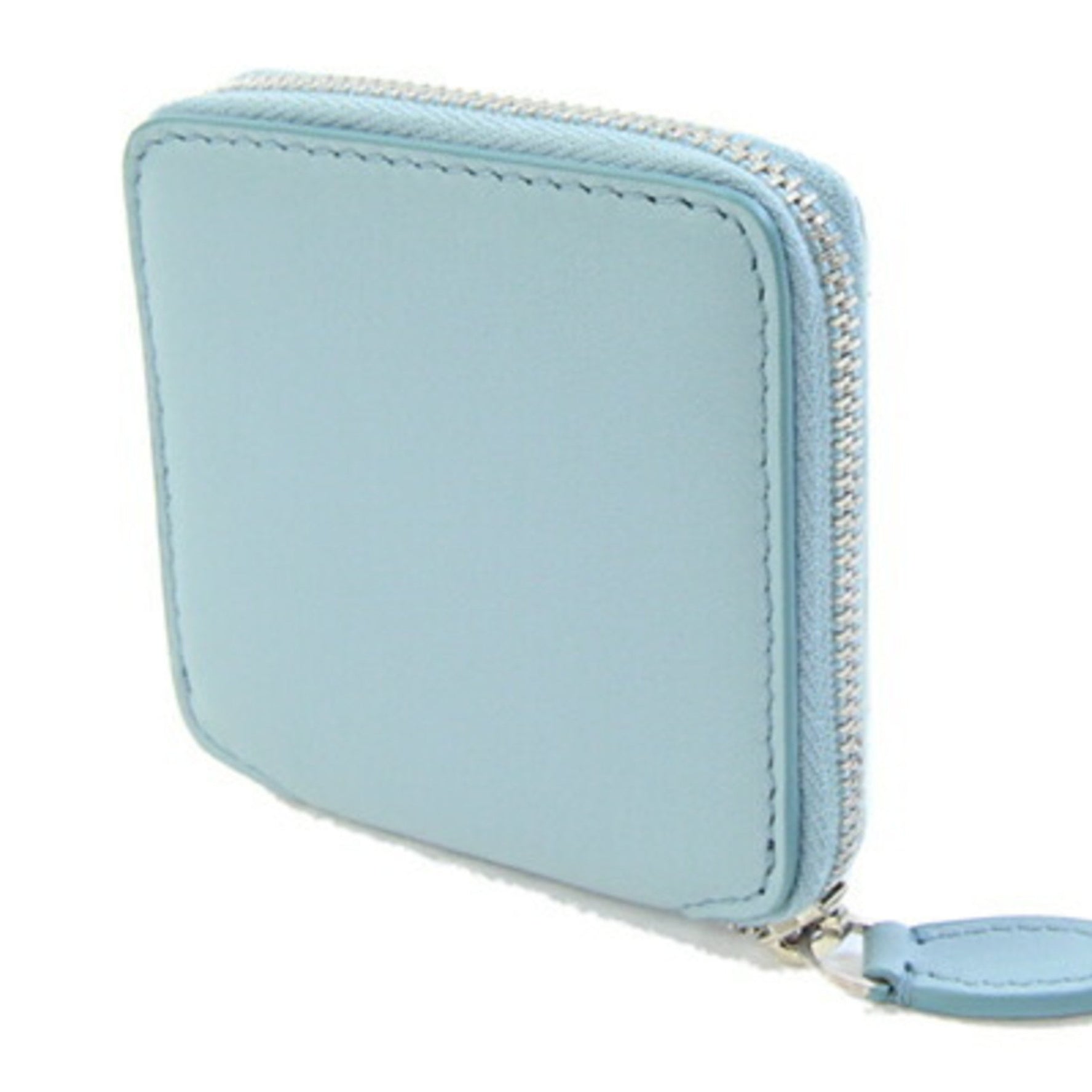 Balenciaga Ville Coin Case Light Blue Leather Mini Wallet