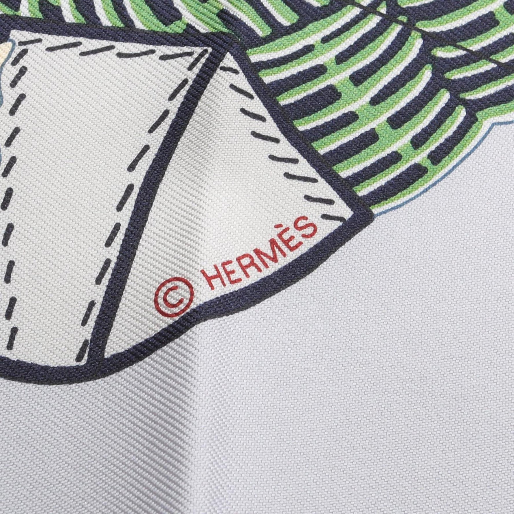 Hermes Hermès Carré 90 Bagage a Main Silk Scarf Navy/Multicolor