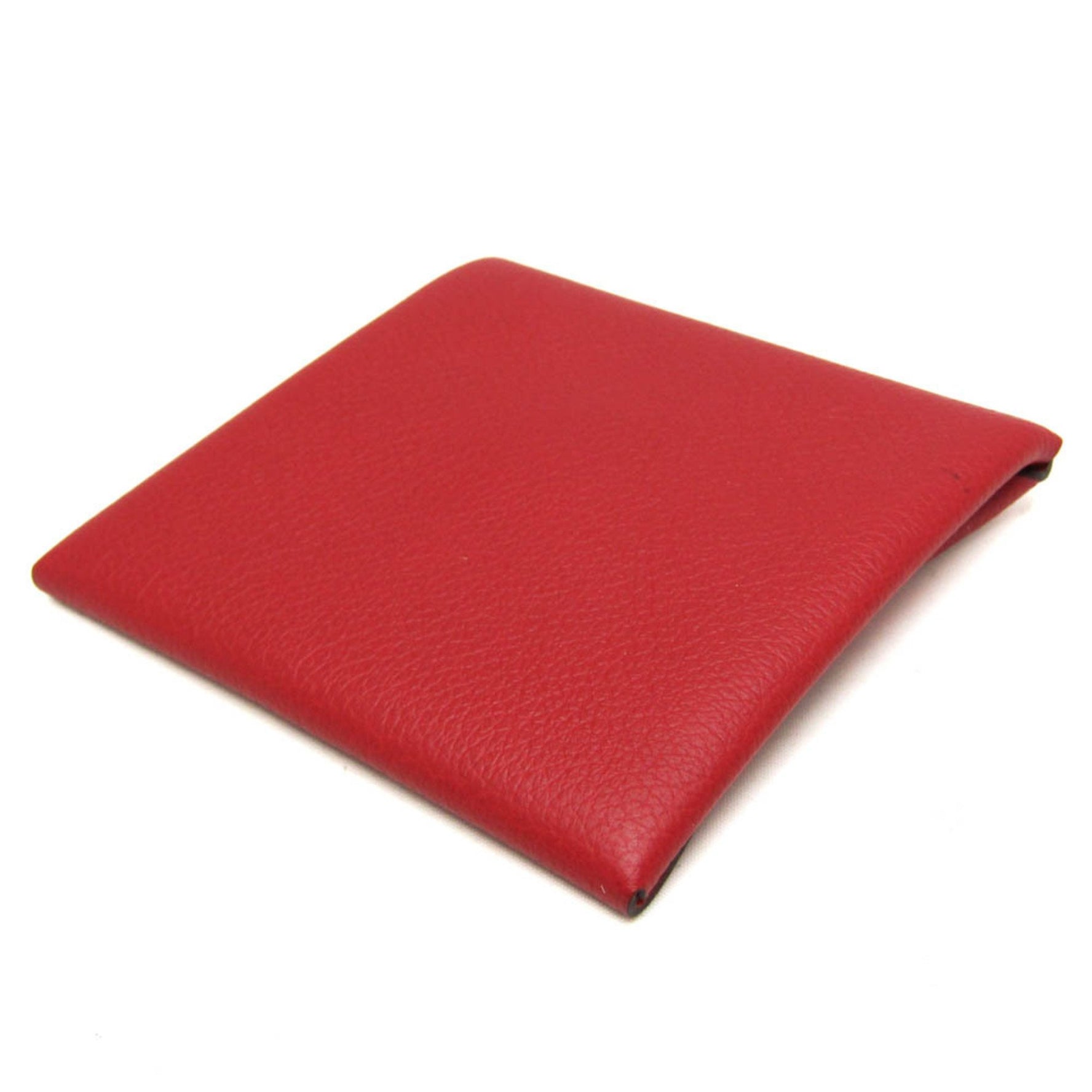 Hermes Bastia Leather Coin Purse/coin Case Red Color