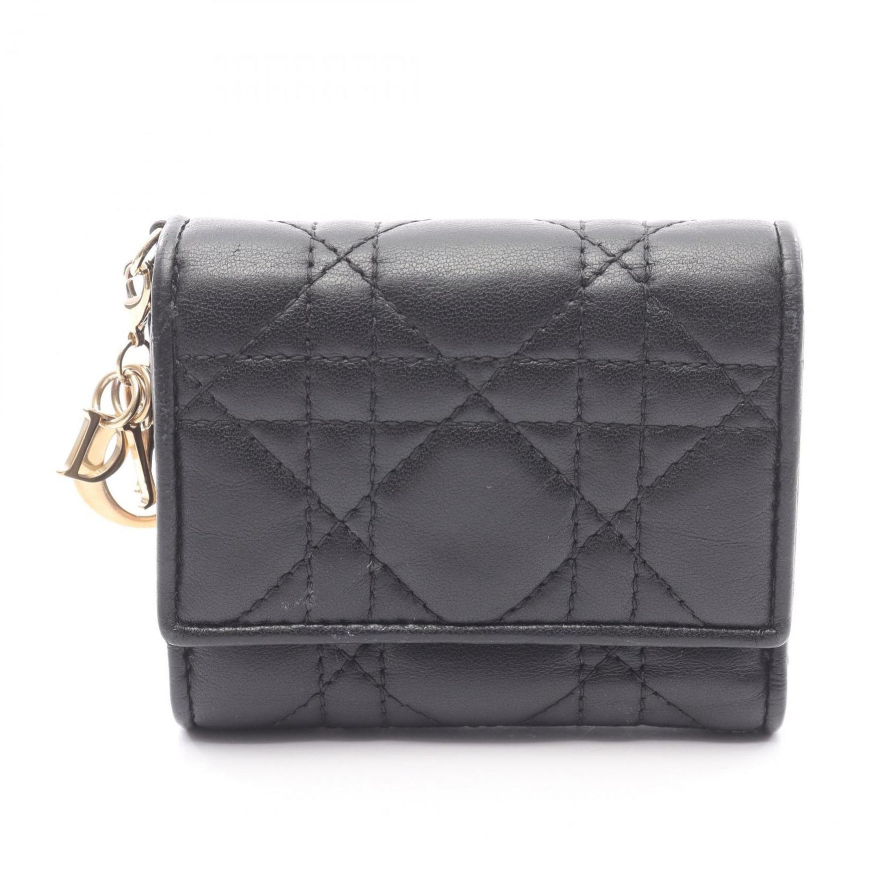 Christian Dior LADY DIOR Lotus Wallet, Tri-fold Leather