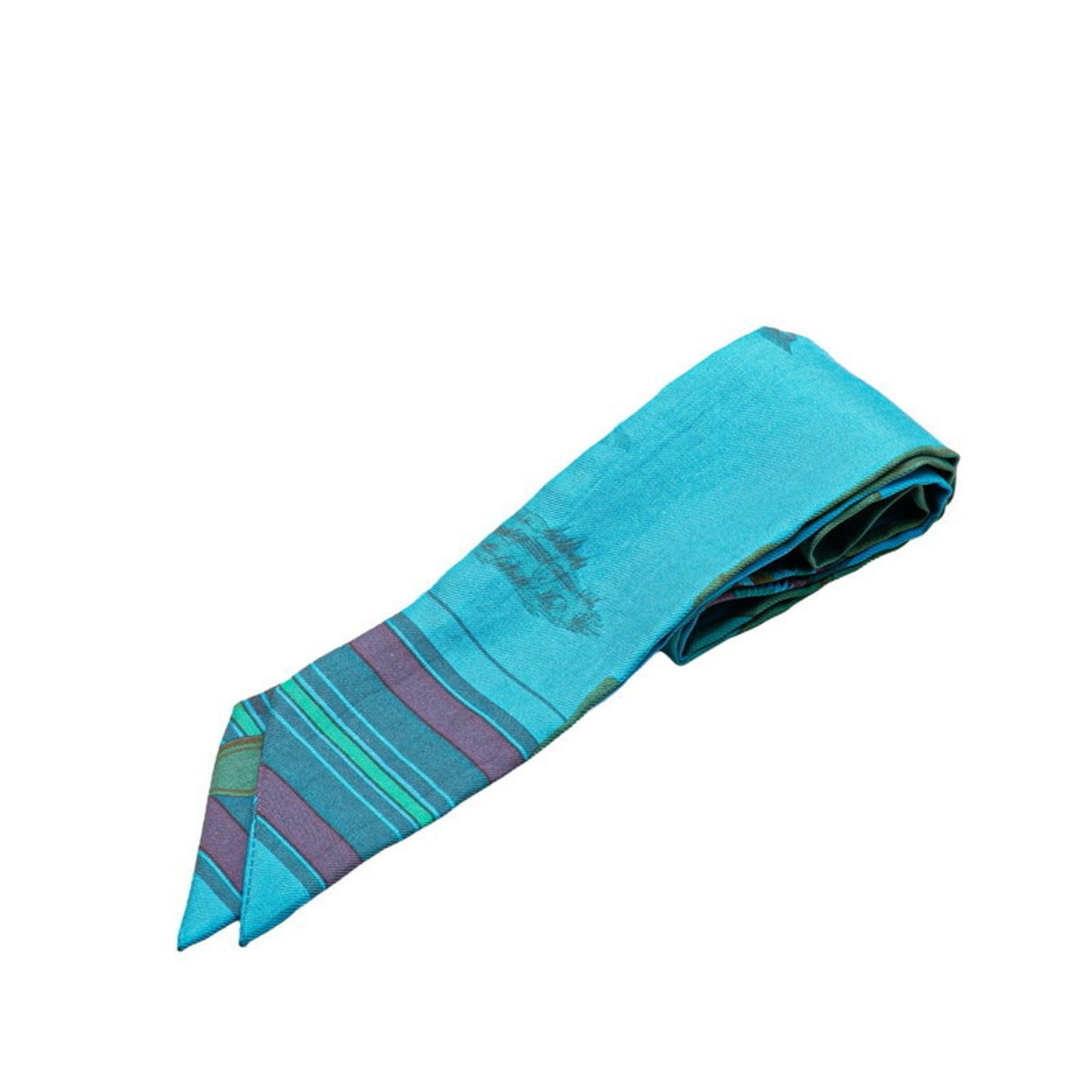 Hermes Twilly Scarf Muffler Blue Multicolor Silk