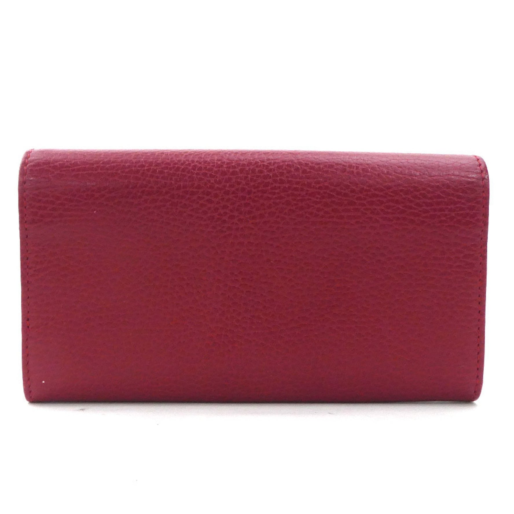GUCCI Long Wallet GG MARMONT Leather Red Men's