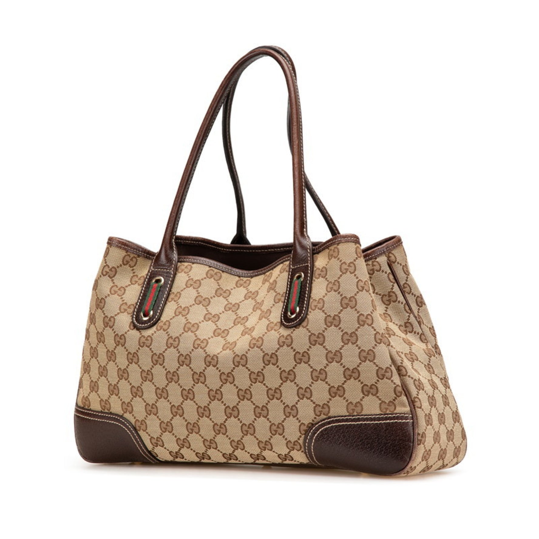 Gucci GG Canvas Sherry Line Tote Bag and Leather